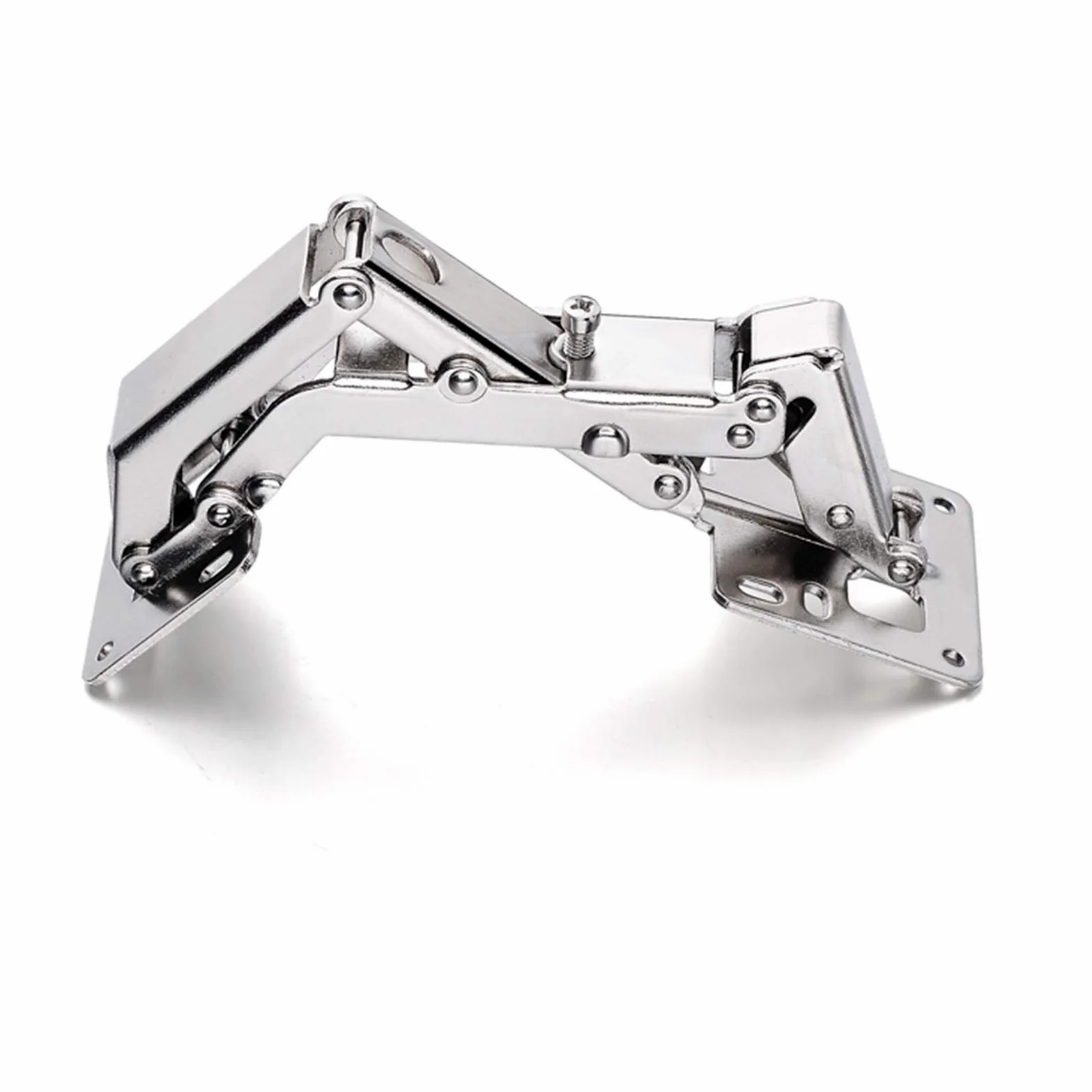 Bisagra de puerta Bisagras de ángulo de resorte sin orificio de perforación for gabinete Hardware de muebles de tablero grueso Bisagras de gabinete de esquina Cierre suave Superposición completa