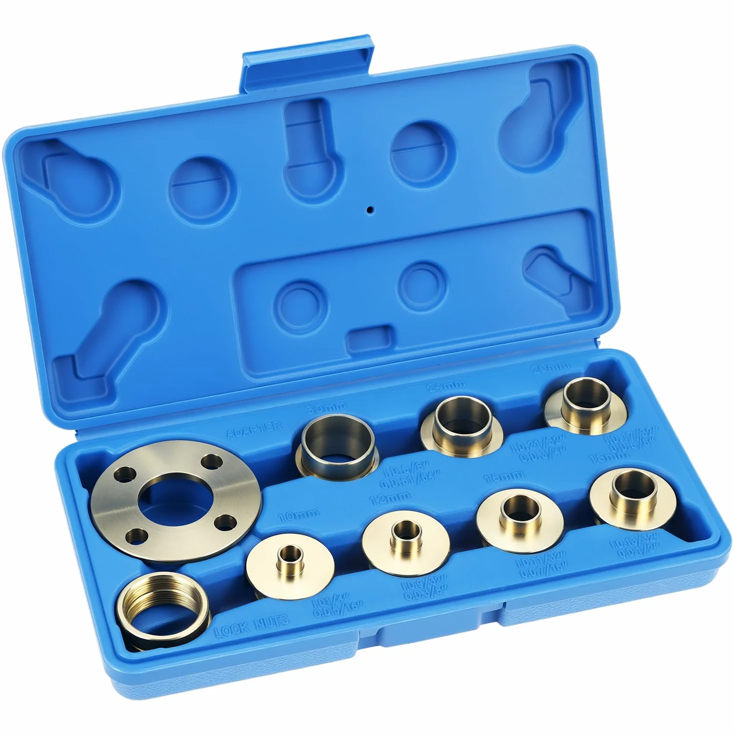 QWORK® 10 Piezas guía enrutador con adaptador de tuerca de contra, para trabajos de fresado versátiles