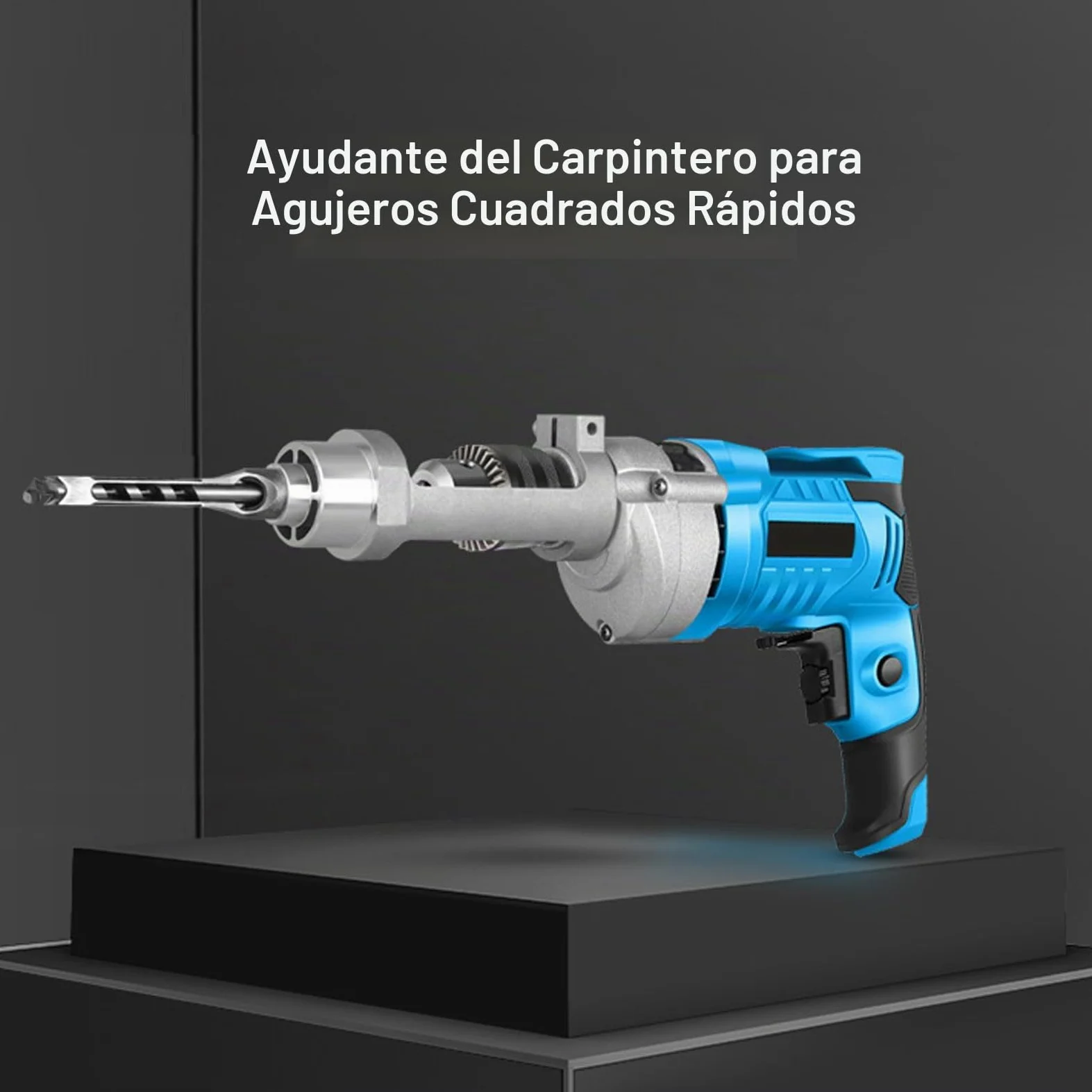 Adaptador de Broca de Agujero Cuadrado, Accesorio de Mortaja de Aleación de Aluminio, Soporte de Fijación de Taladro de Agujero Cuadrado para Carpintería para Máquinas de Mortaja