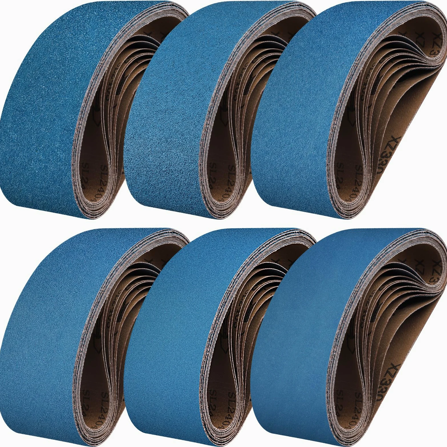 Bandas de Lija 75 x 457mm, Bandas Abrasiva de Corindón de Circonio Grano 40/60/80/120/240/400 para Lijadora de Banda para Metal, Madera -6 Piezas