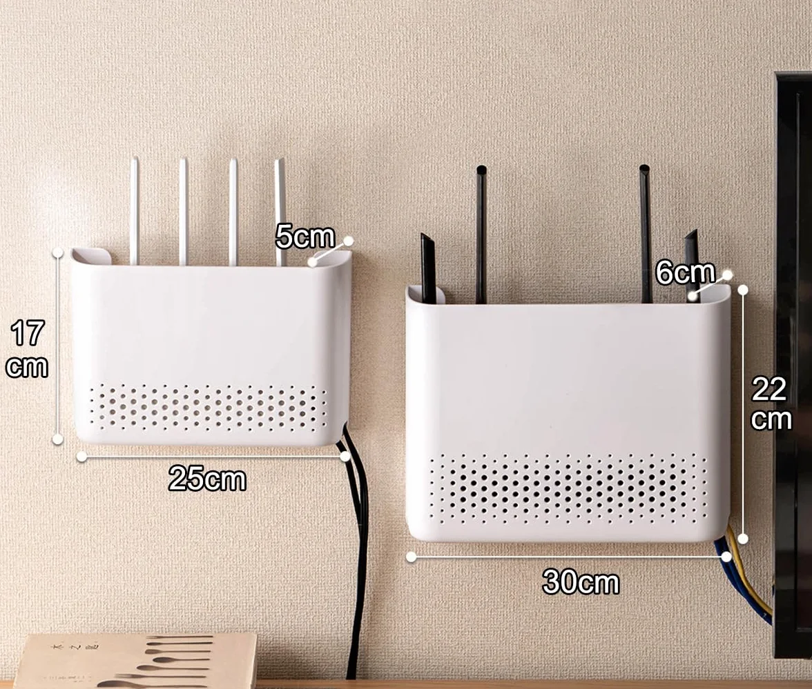 Caja Router Pared, Router Rack, Caja de Almacenamiento para Enrutador WiFi para Disimula el Router y Los Cables, para Sala de Estar de TV de Decoración del Hogar Blanco(Size:30x6x22cm)