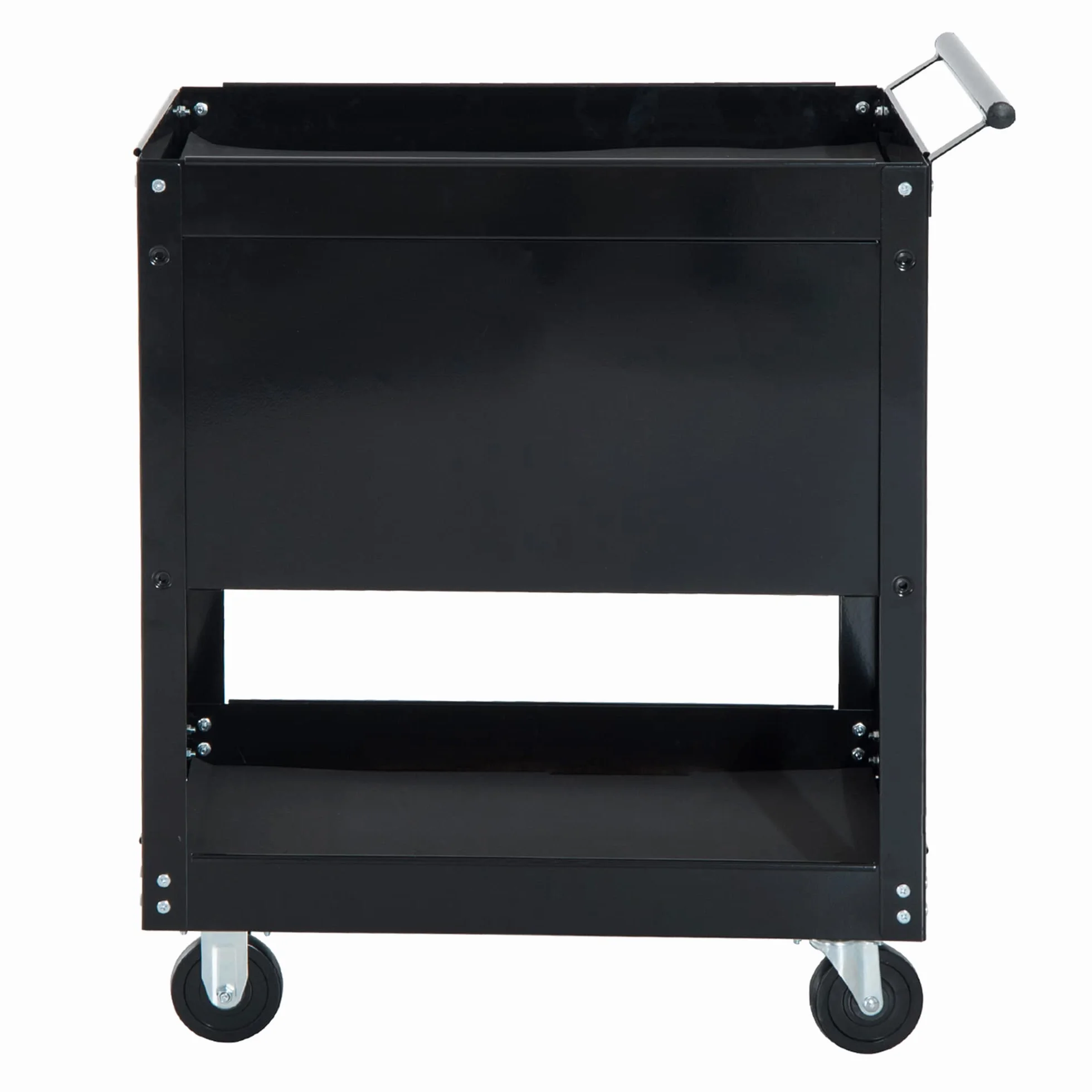 HOMCOM Carro de Herramientas Móvil 3 Cajones 2 Estanterías 68x46x88cm Chapa de Acero Negro
