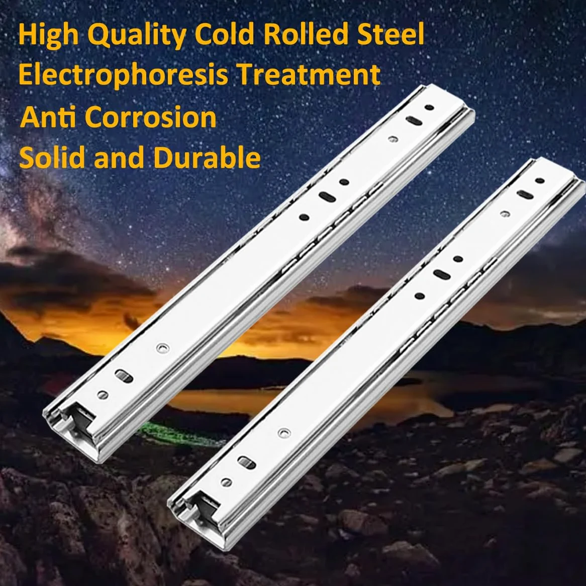 4 Par (8 Piezas) 350mm Guías para Cajones 27mm Guías Correderas para Cajones Guías Laterales para Cajones con Rodamiento de Bolas Extensión Rieles para Cajones