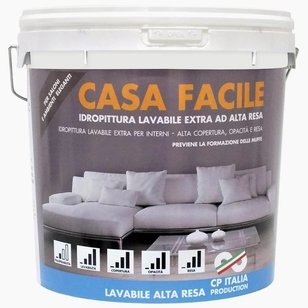 Sala Negozio Online - Pintura hidrófuga súper lavable para casa, fácil de 5 l, color blanco mate para interiores
