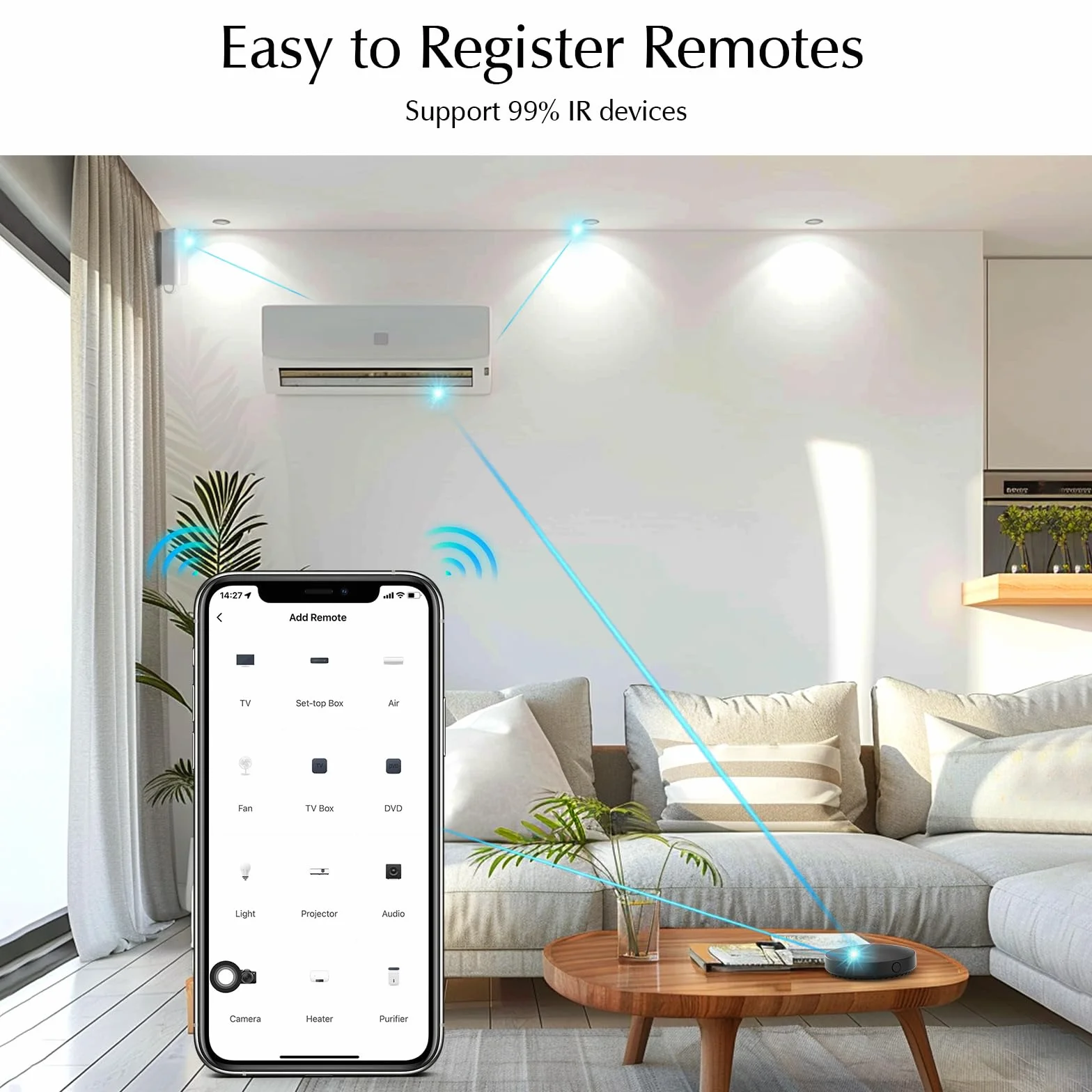 eMylo Control Remoto IR Smart, Smart Home Automation, Tuya Smart inalámbrico WiFi Control IR Universal Hub Compatible con Alexa