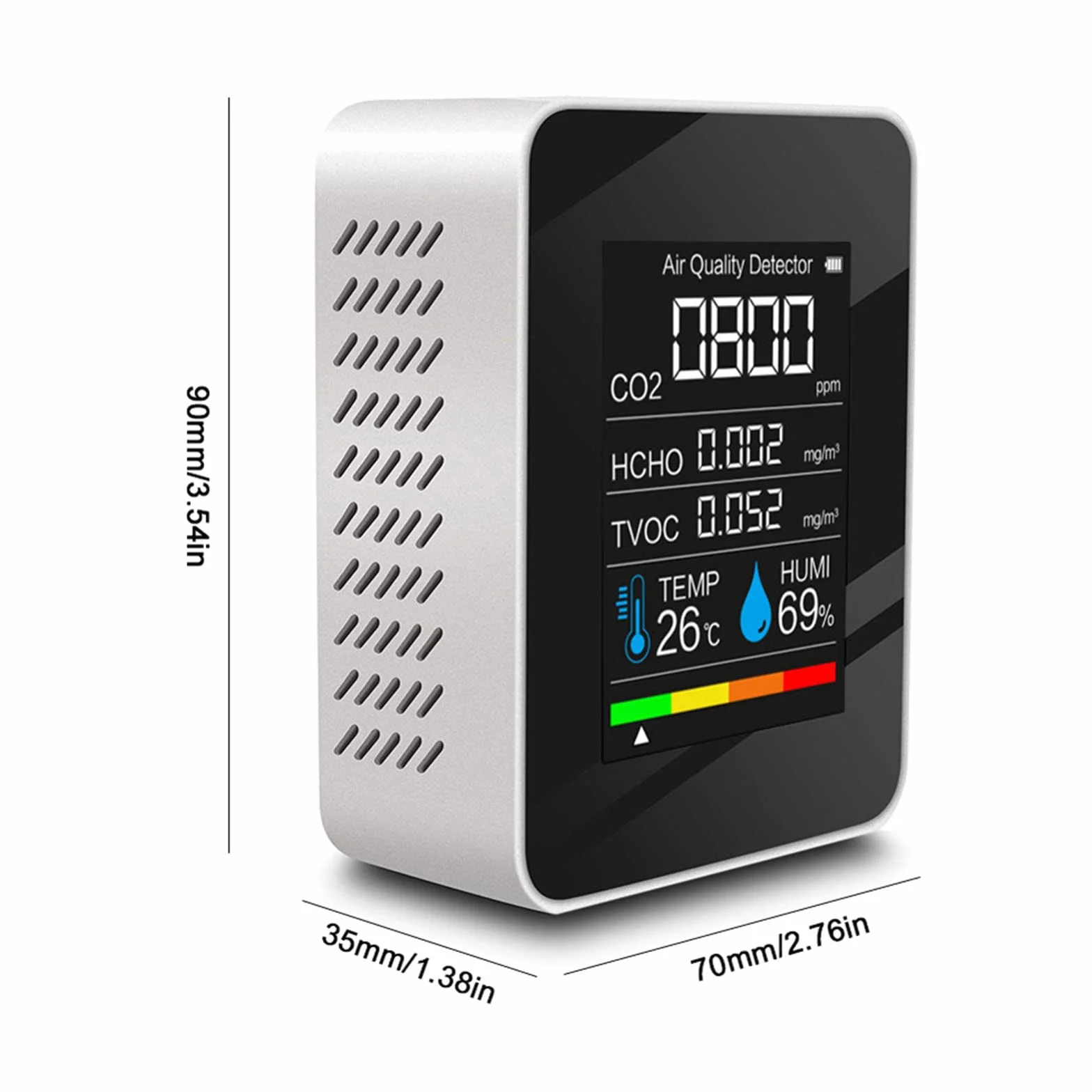 Detector de aire formaldehído, medidor de aire de alta precisión, detecta HCHO CO2 TVOC compuesto orgánico volátil