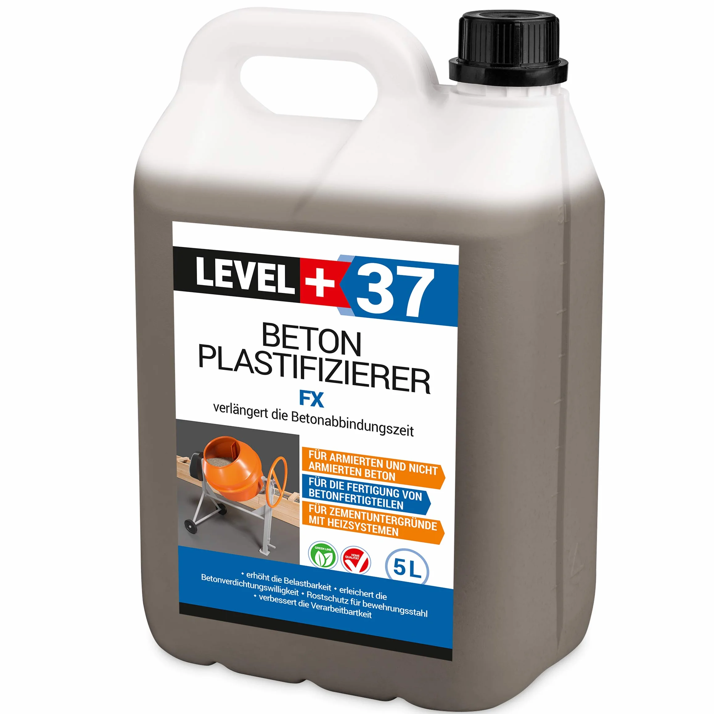 Plastificante para hormigón, 5 L, retardador RM37