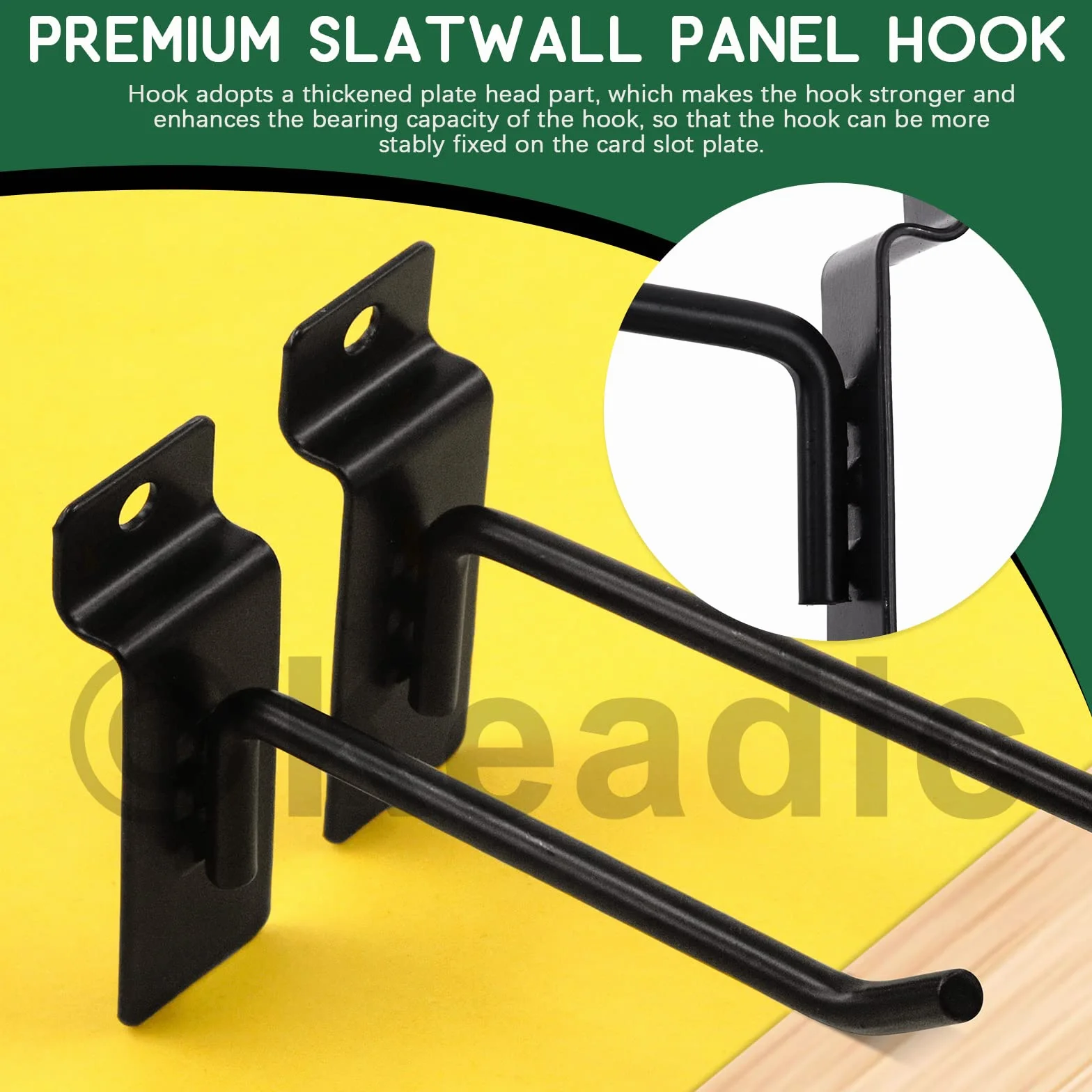 Keadic Juego surtido de 32 ganchos de pared de listones de 2/4/6/8 pulgadas, ganchos para colgar en la pared, ganchos resistentes para paneles de clavijas para garaje, tienda, minorista (negro)