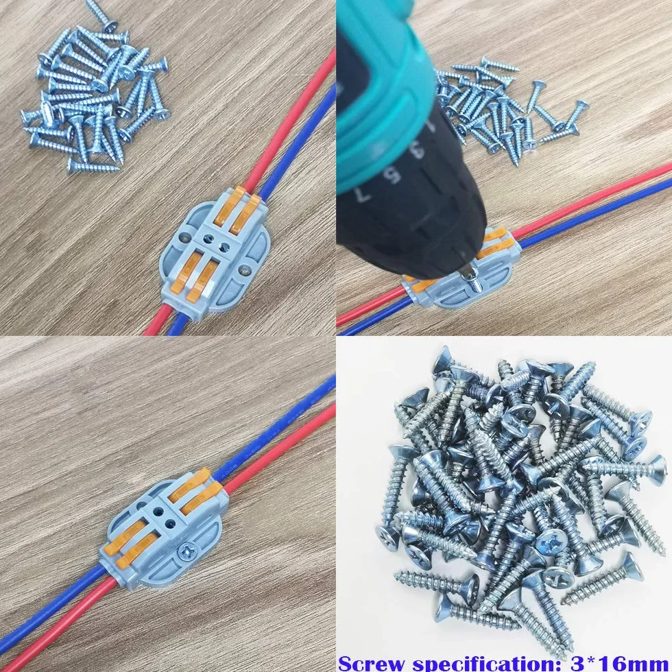 CTRICALVER 10 pcs SPL-2 Conectores eléctricos rapidos,Terminales Eléctricos, Abrazaderas con palanca conexión eléctrica bloque, Conectores de cables con tornillos de fijación