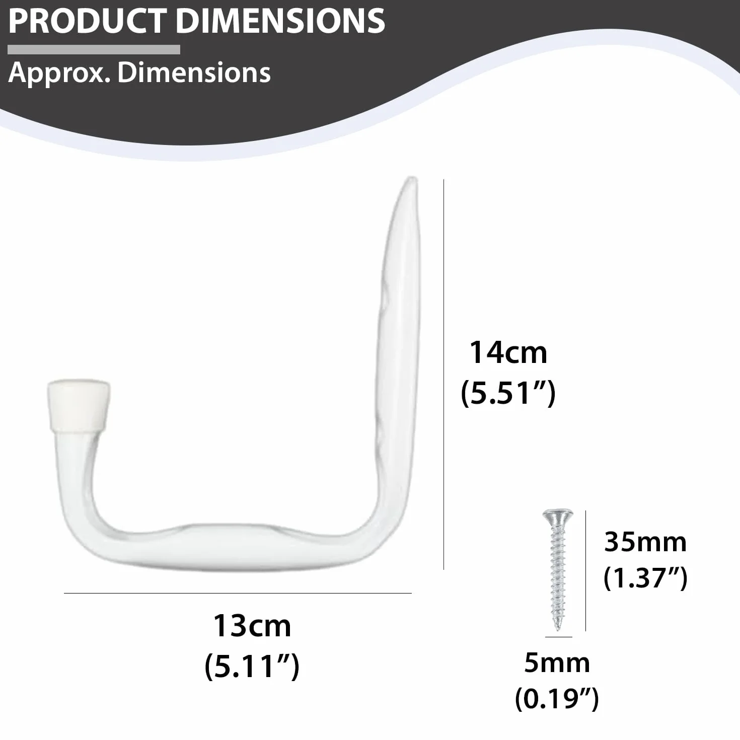 Navoys Paquete de 2 ganchos jumbo blancos, tornillos incluidos, ganchos de almacenamiento resistentes de 14 x 13 cm, se pueden utilizar en cobertizos, garajes, hogares y jardines, ganchos de garaje