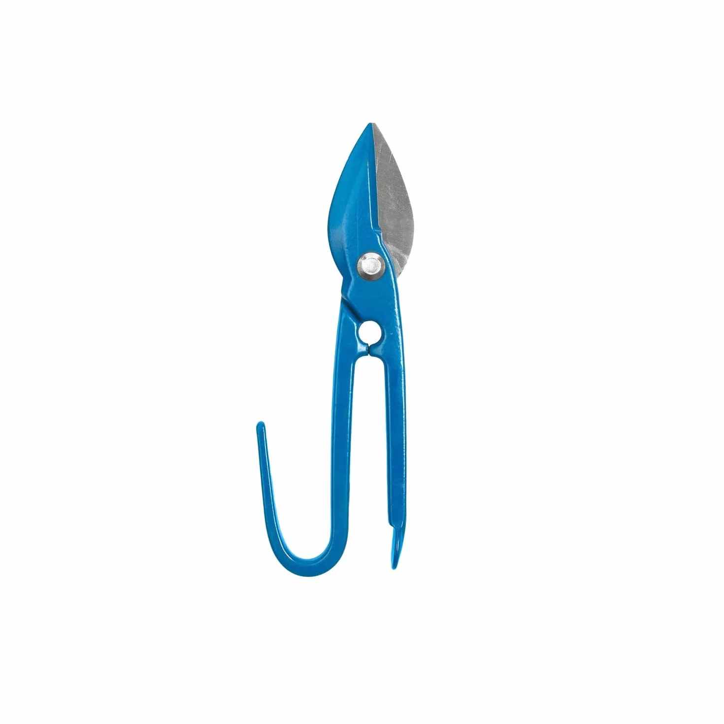 Tijera de hojalatero 200 mm con mango ergonómico, cuchillas afiladas, ideal para cortar metal y trabajos de chapistería.