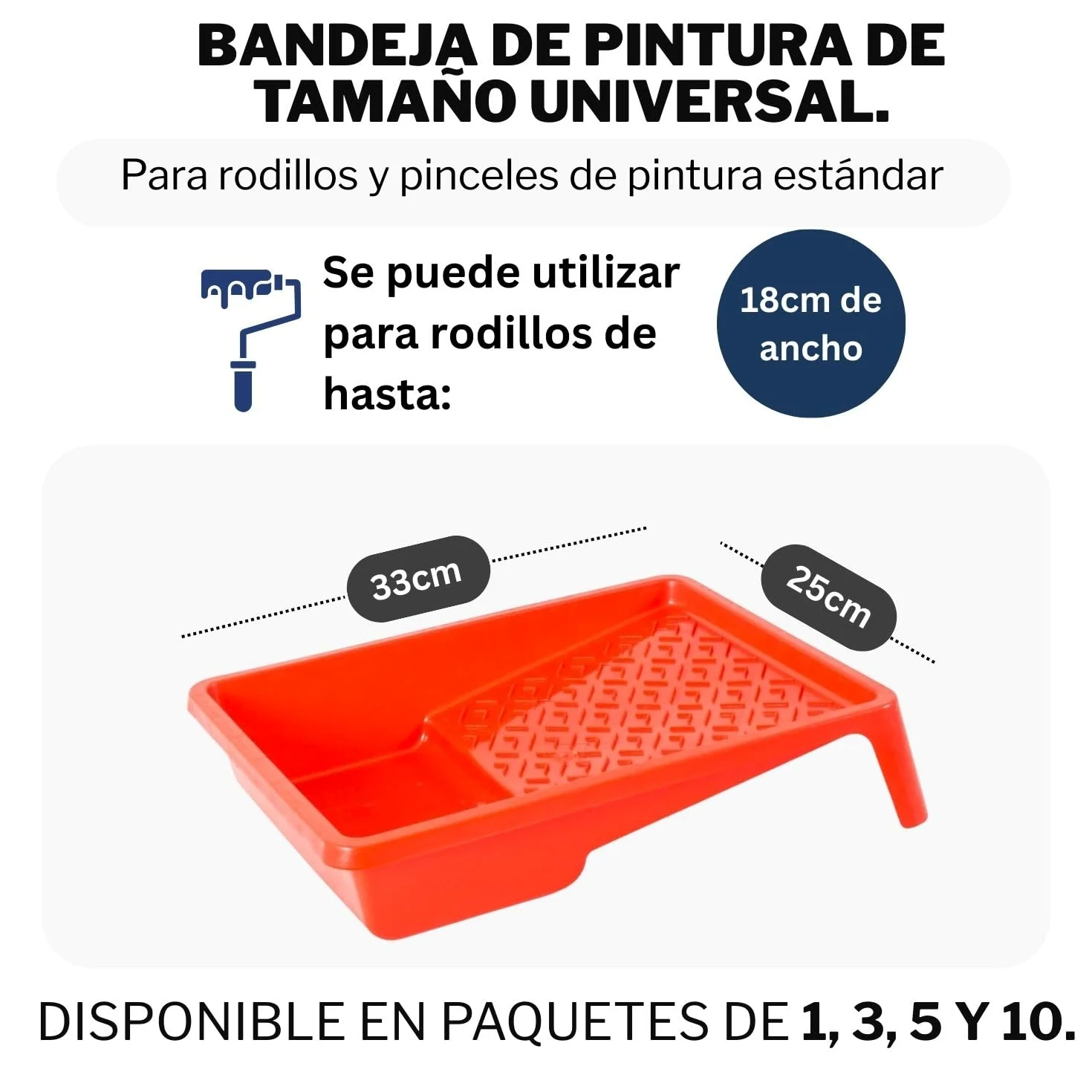 10 bandejas de Pintura de 25 x 33 cm, para Pintura de Pared, Bandeja de plástico Azul, Ancho 25 cm, Longitud 33 cm, Accesorios de Pintura, Suministros de Pintura
