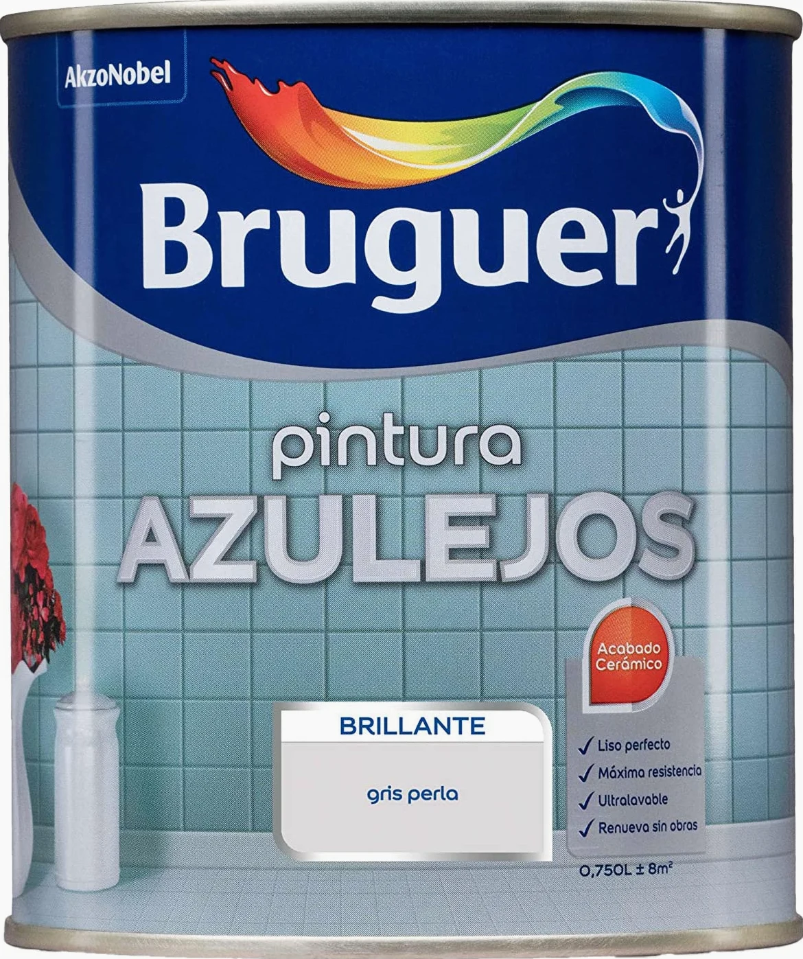 Bruguer Esmalte para Azulejos Brillante Gris Perla 750 ml