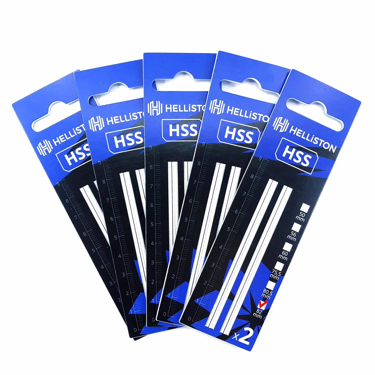 HSS Cuchillas 82mm para cepillo Bosch PHO 1500, PHO 2000, PHO 2100 (5 juegos = 10 cuchillas)
