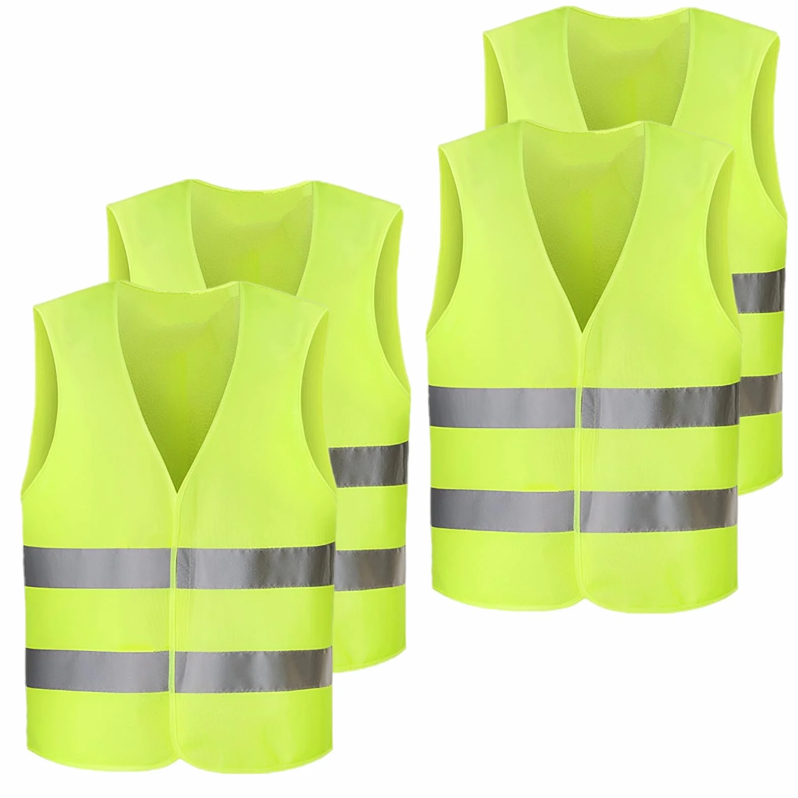 4 Piezas Chaleco Reflectante, 360° Chaleco de Seguridad, para Ciclistas, Conductores, Policías, Trabajadores, Tamaño Universal