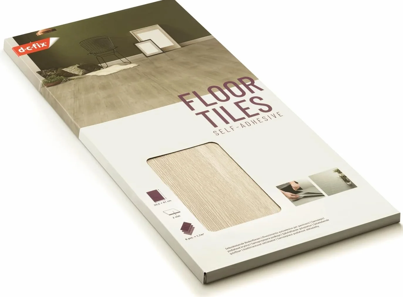 d-c-fix losetas adhesivas para suelo Roble Nórdico pack 11 61 cm x 30,5 cm baldosas PVC vinílico fácil limpiar ajustable