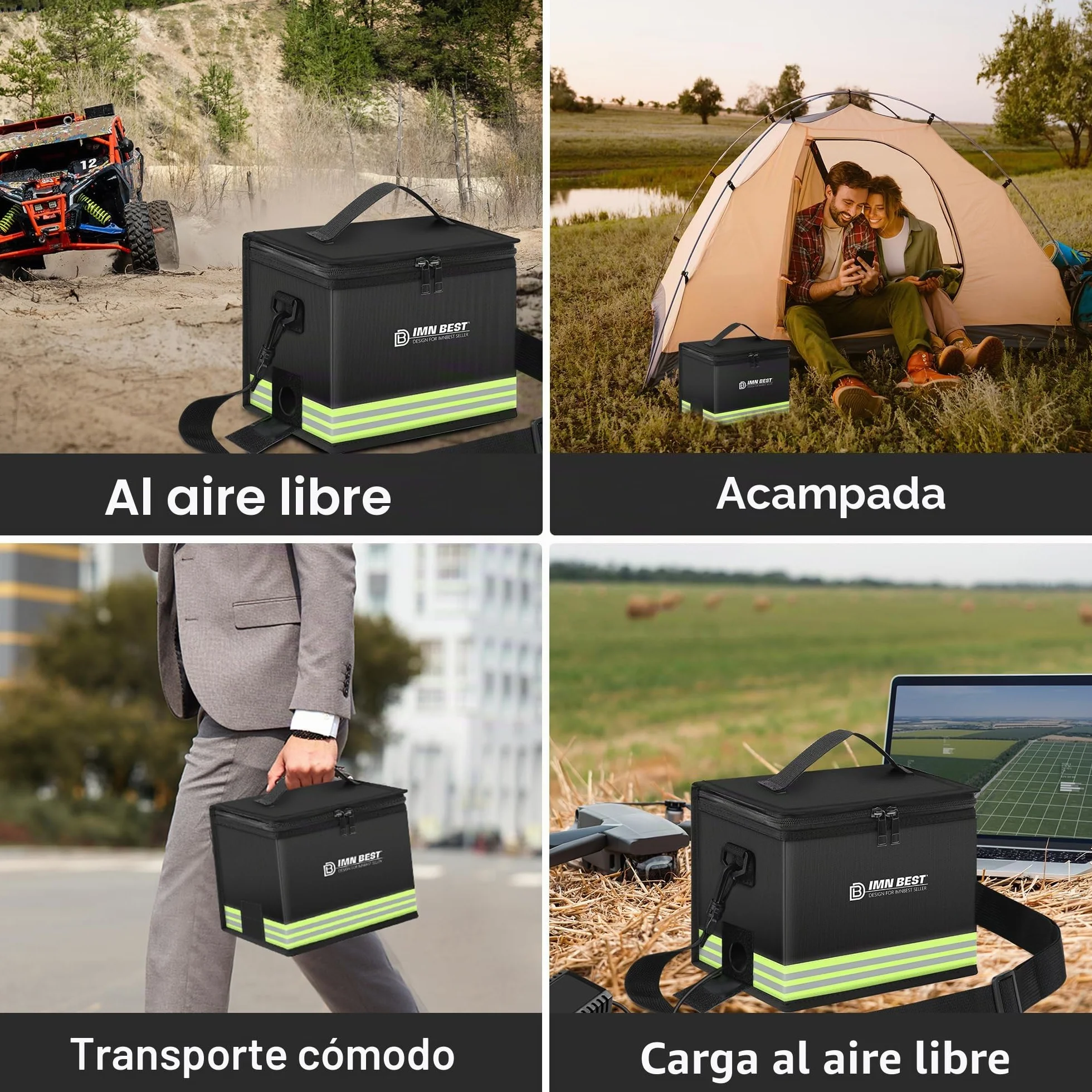 Bolsas de seguridad para baterías de litio Bolsas de seguridad ignífugas y antideflagrantes Ranuras de almacenamiento ajustables de gran capacidad para guardar y proteger baterías de litio