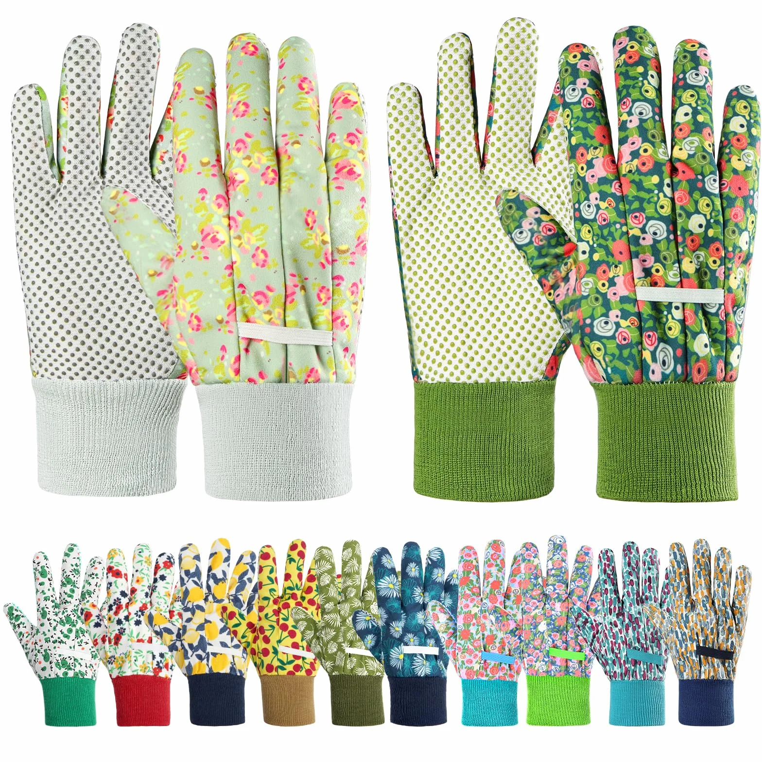 Ainiv Guantes de jardinería para mujeres/damas, 2 pares de guantes de trabajo de jardín con agarre antideslizante, cómodos guantes de jardín transpirables a prueba de espinas para patio, granja, poda