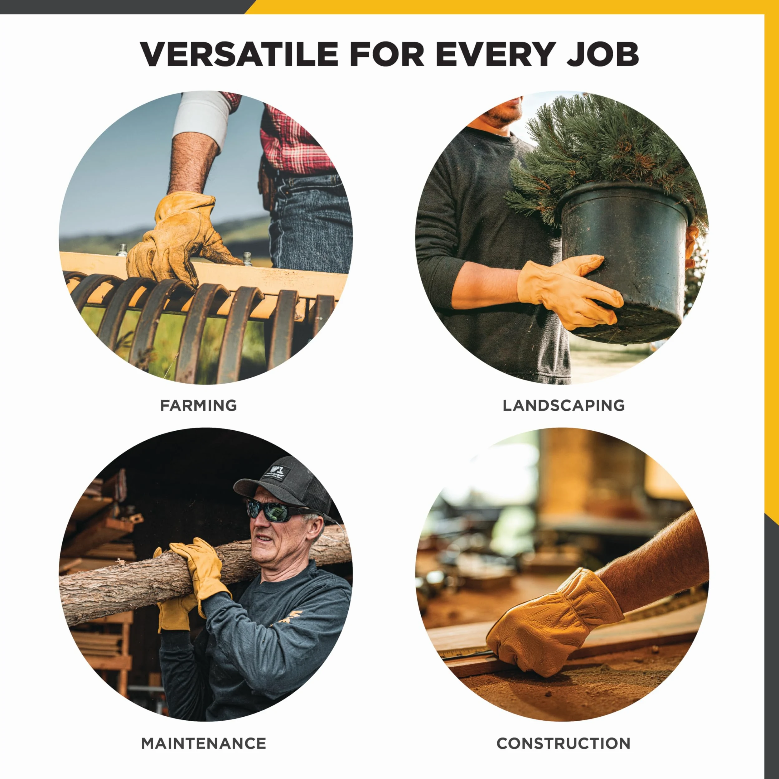 Wells Lamont Guantes de trabajo para hombre, cuero vacuno, palma reforzada, talla S | Resistente a la abrasión, resistente a pinchazos, construcción, agricultura, ganadería, resistente, sin cordones