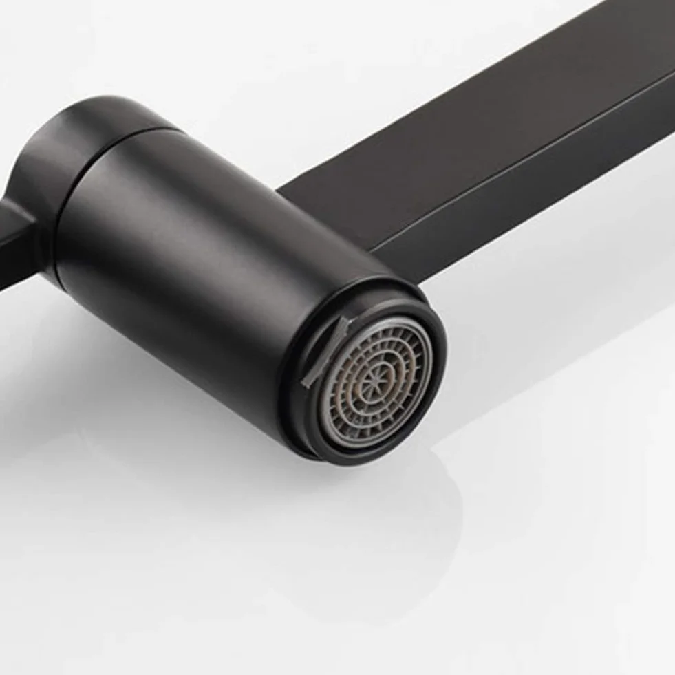Grifo de llenado de ollas de latón para montaje en pared plegable agua fría negro