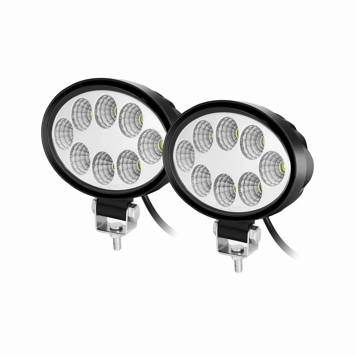 2 x 24 W Oval LED Faros de trabajo 12v 24v Offroad lámpara de trabajo Focos Impermeable IP68 Tractor SUV Excavadora