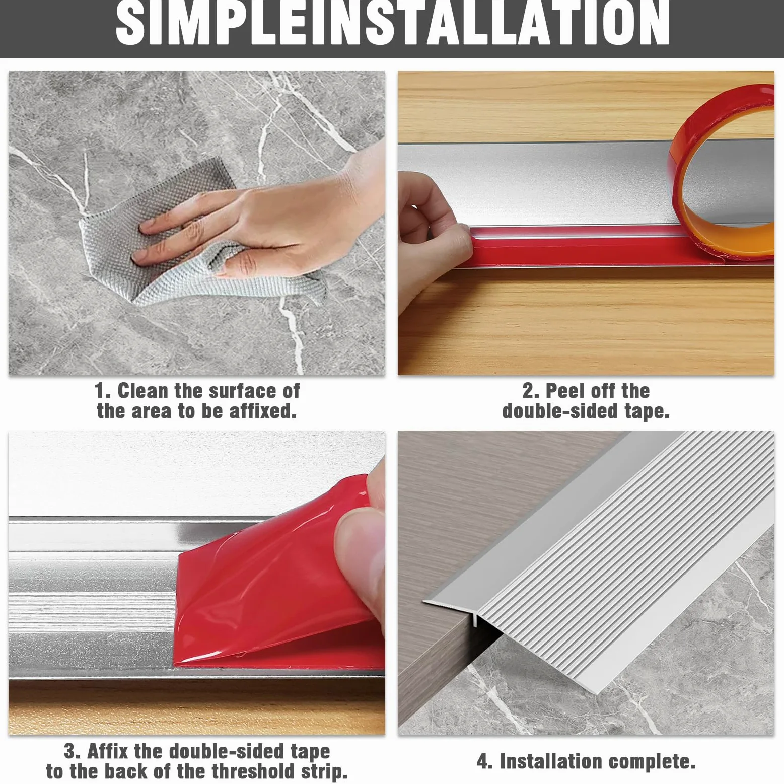 Perfil de transición de nivelación de altura, 0,9 m x 10 cm, riel de transición de aluminio, perfil de transición autoadhesivo, compensación de altura 10-35 mm, adecuado para umbrales de apertura de