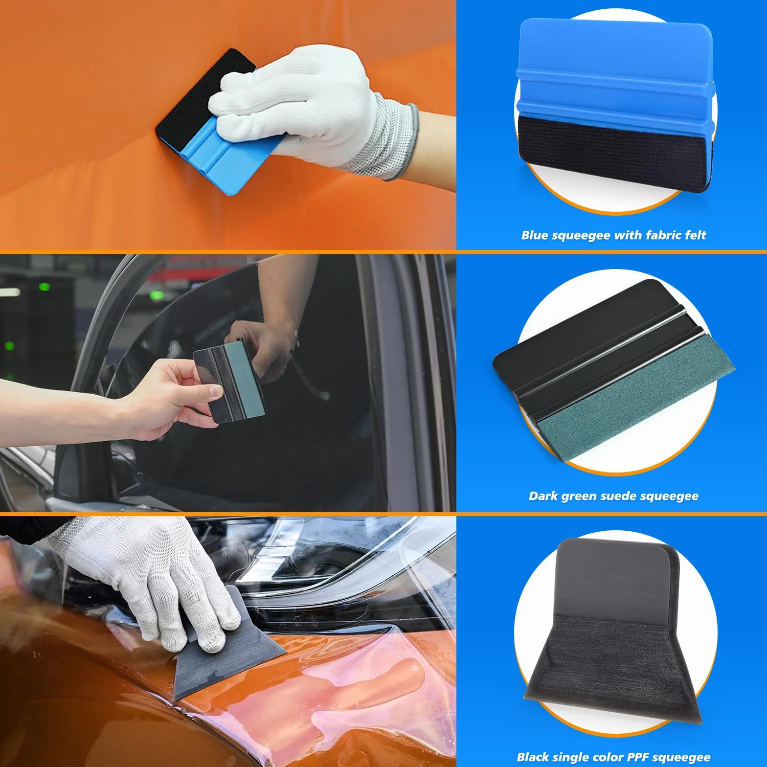 EHDIS Kit Herramientas para la Instalación de Vinilos, con Cutter, Cuchillas, Espatula Vinilo, Mini Espatula, Guantes, Imanes, para Ventanas, Muebles y Coche