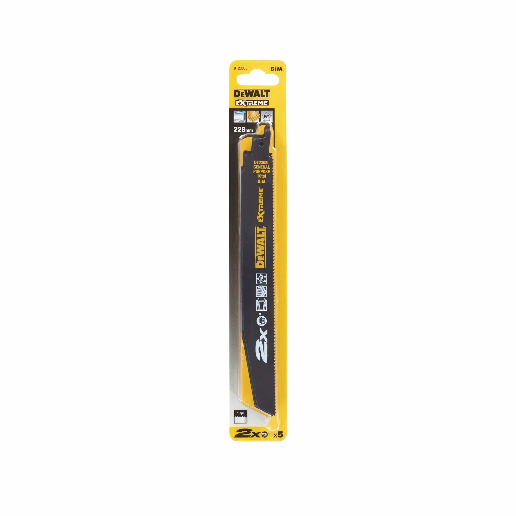 DeWalt DT2308L-QZ Hoja de sierra sable bi-metal Extreme 228 mm 1 mm