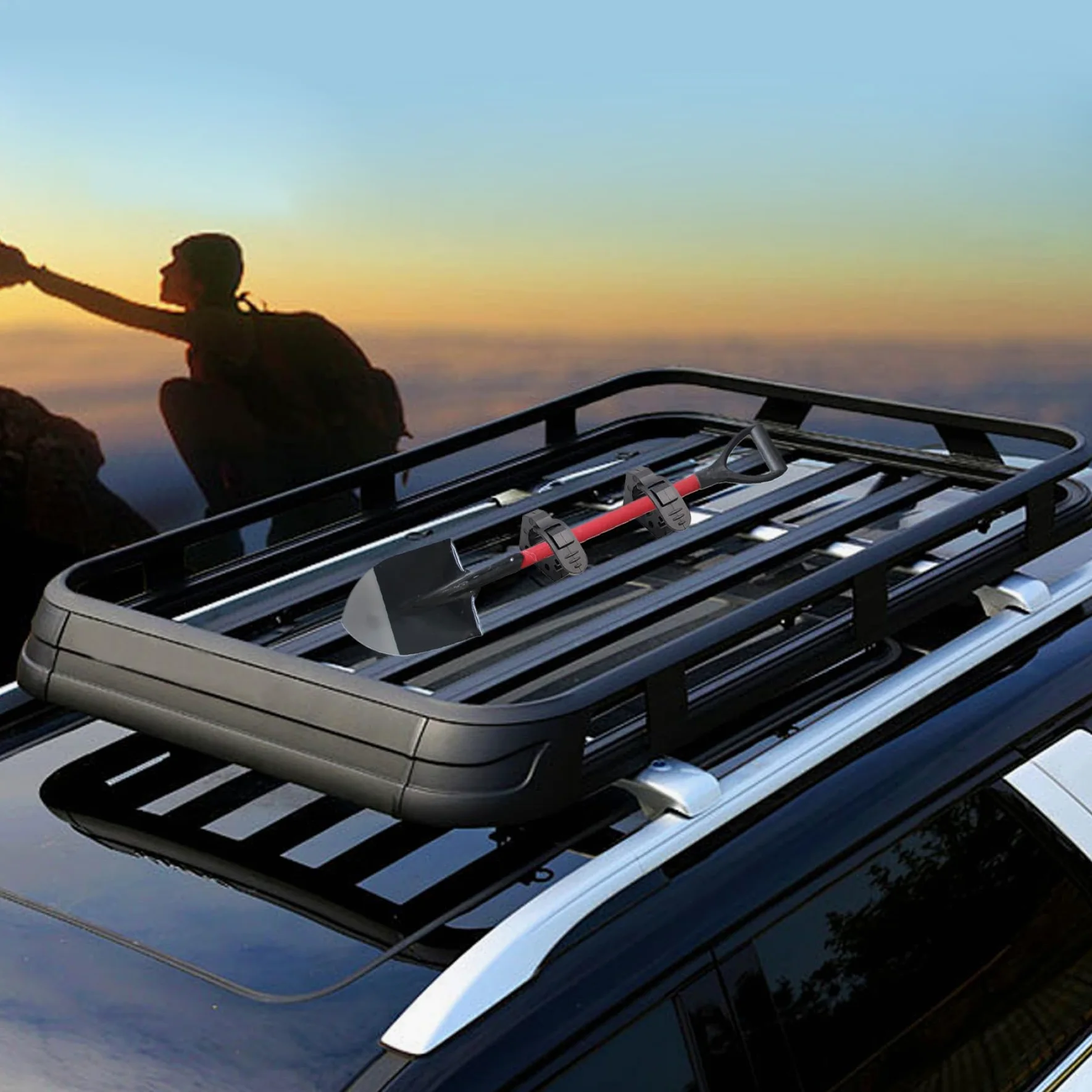 Montaje de abrazadera de liberación rápida, agarre de abrazadera de goma, 4 piezas sin deslizamiento universal Strong Load TUV ATV Van Camiones de agarre de agarre para el hacha de pala-1.18-1.57 pul