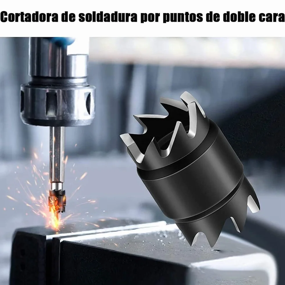 Treki 10PCS Cortador de Soldadura por Puntos HSS Brocas para Puntos de Soldadura 3/8" & 5/16" Separador de Panel para Taladro Eléctrico Herramienta de Trabajo de Cuerpo Automático
