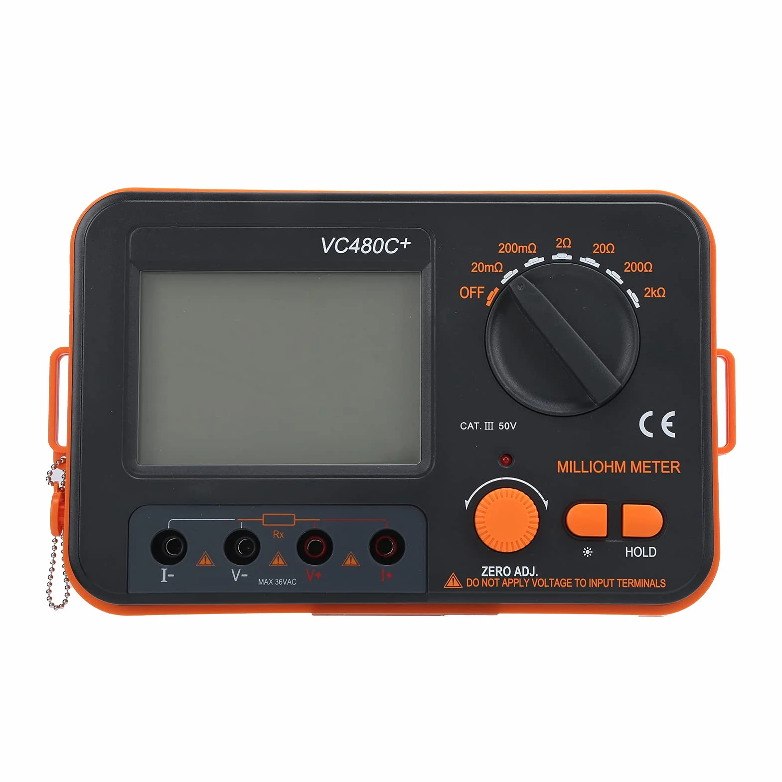 VC480C Digital Milliohm Meter 4-Wire Low Resistance Tester LCD Display 0.01MΩ-2kΩ