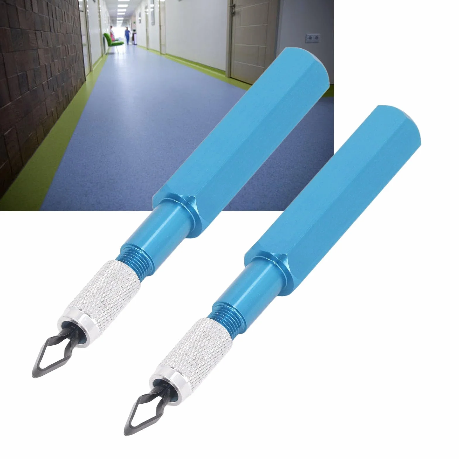 Cuchillo para Cortar Pisos, Herramienta de Cuchilla para Cortar Soldadura de Pisos, 2 Juegos con 4 Cuchillas HSS, Cuchillo para Cortar Plástico para Ranuras de