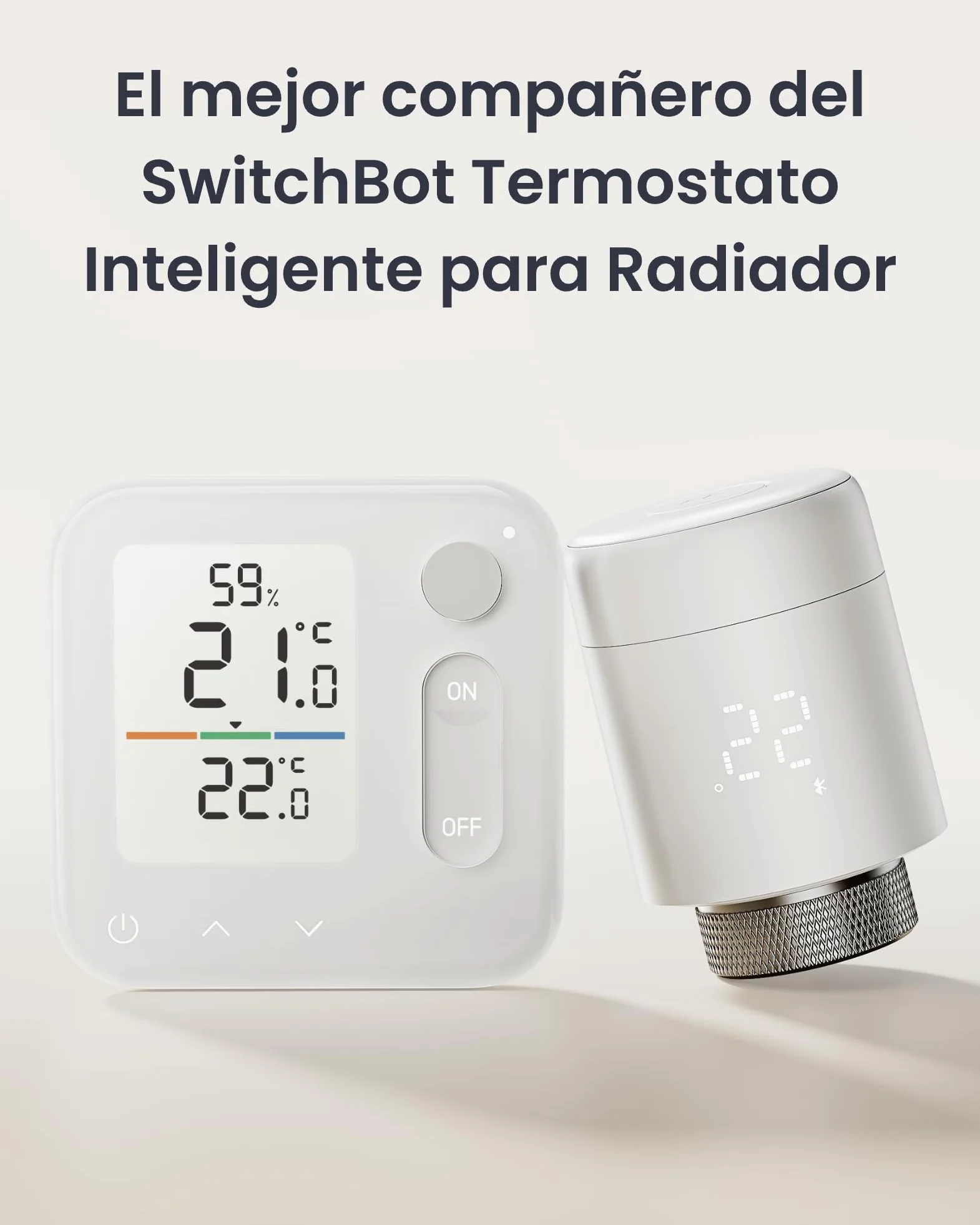 SwitchBot Panel de clima interior, termohigrómetro integrado, optimiza el control de la válvula del radiador, ahorro de energía y costes. Compatible con Apple Home & Home Assistant a través de Matter