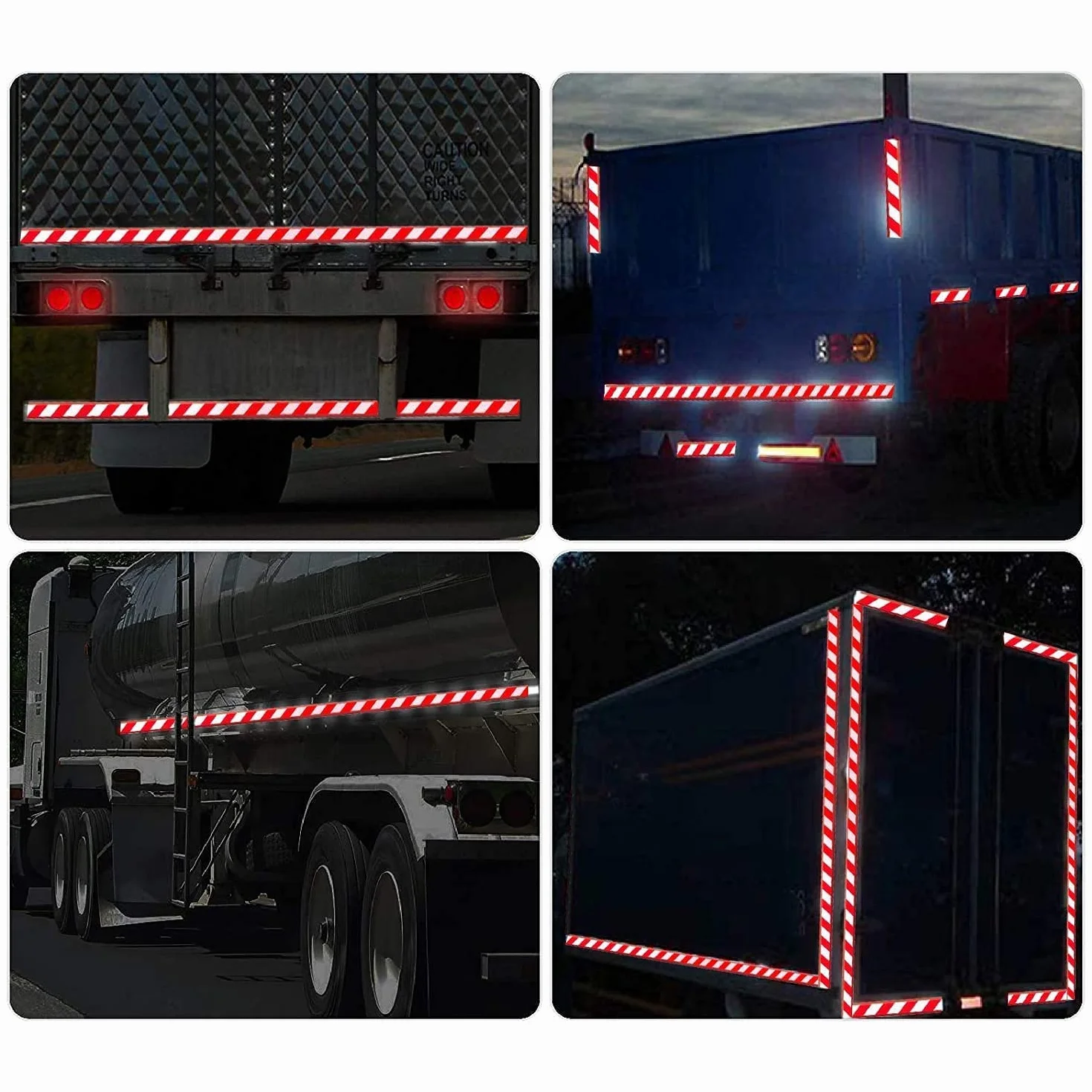 Cinta Reflectante Adhesiva Roja Blanca 15CM*10M, Tira Reflectante Adhesiva Res Istente Al Aguapegatinas Reflectantes Cinta De Seguridad Autoadhesiva para Coche Camión Bicicleta Remolque Camper