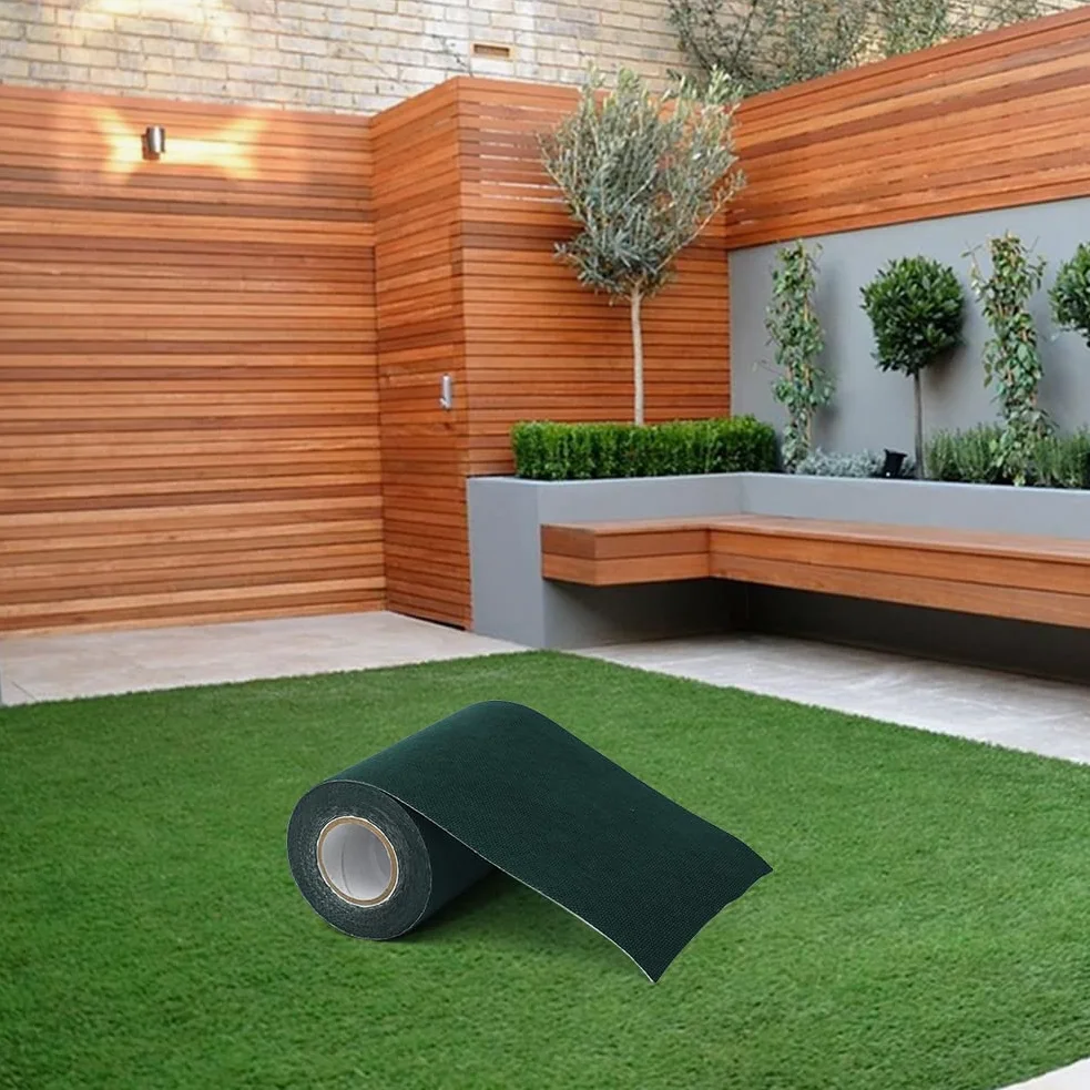 Cinta de unión para césped artificial, autoadhesiva para la conexión de 2 piezas, alfombra de césped, 15 cm x 10 m