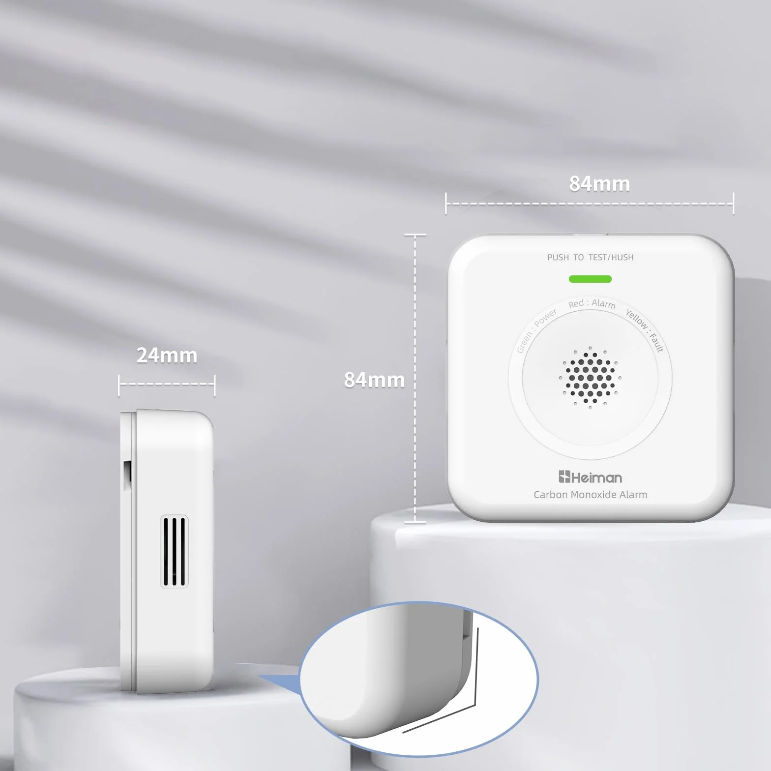 HEIMAN Detector de CO Interconectada, alarma CO de monóxido de carbono, sensor de 10 años, pilas intercambiables, 85 dB, detector de monóxido de carbono para el hogar, portátil, funciona con pilas (1)