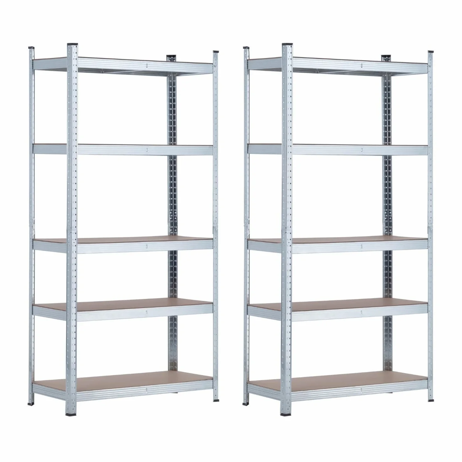 7H Seven House - Estantería Modular Almacenaje (Pack 2), Acero Galvanizado y MDF Antihumedad, Hogar, Trastero, Garaje, 5 Baldas Ajustables, Carga Máxima 875Kg, 90x40x180cm (Largo x Ancho x Alto)