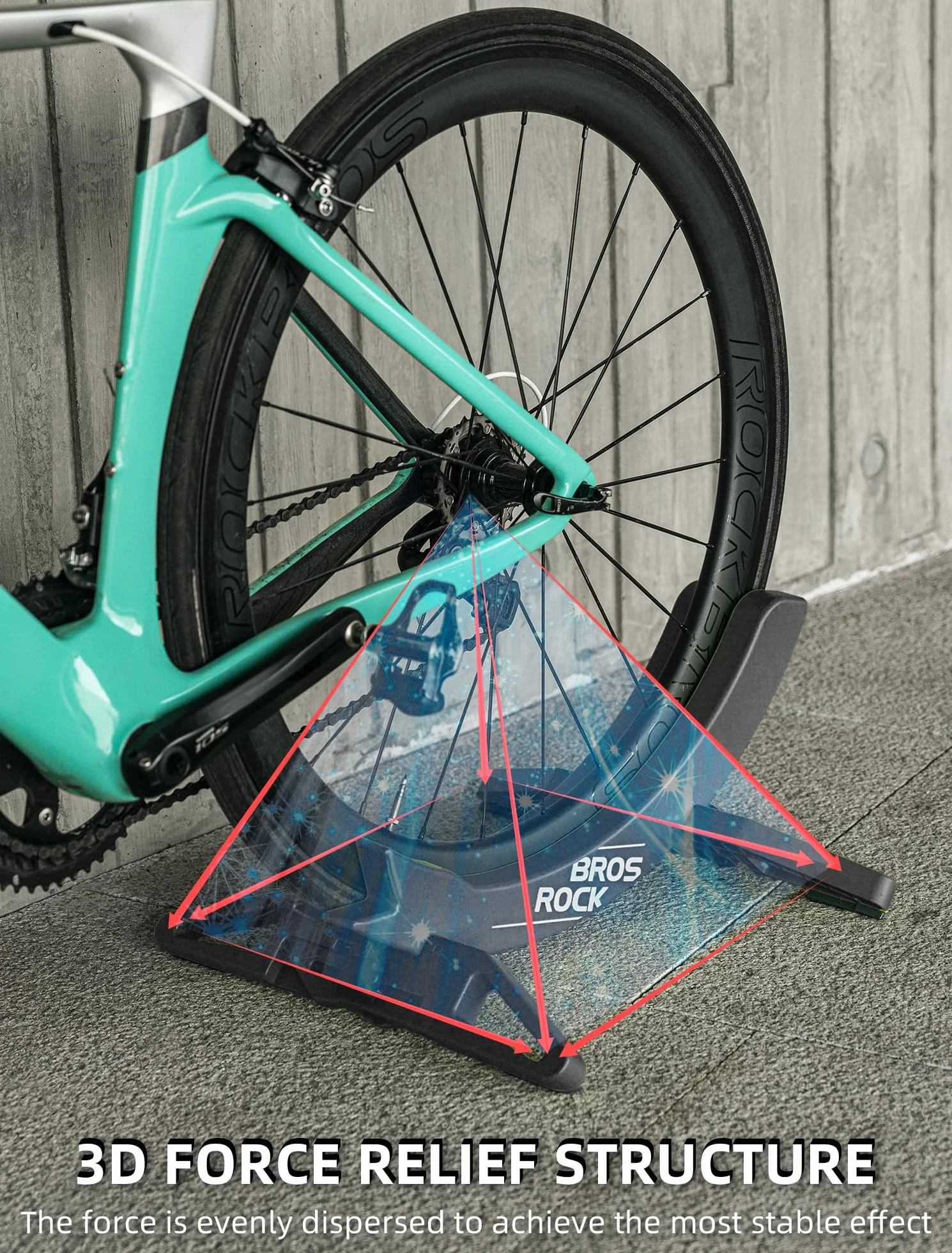 ROCKBROS Soporte de Aparcar Bicicleta para Neumáticos 26–80mm Ajustable Almacenaje Bicicletas Montaña Carretera