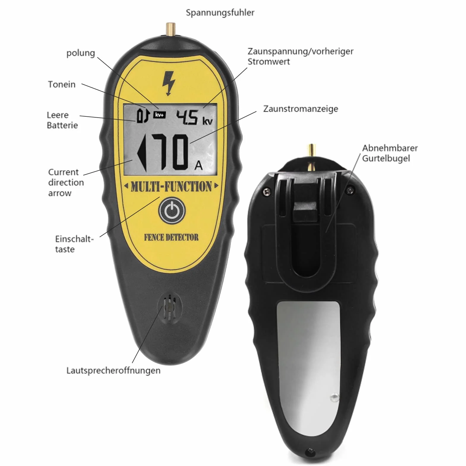 Probador de Cercas Buscador de Fallas, Pantalla LCD Medidor de Voltaje para Cercas Eléctricas Voltios de hasta 15 KV, Detector de Cercas Eléctricas Portátil Probador de Voltaje para Granjas de Ganado