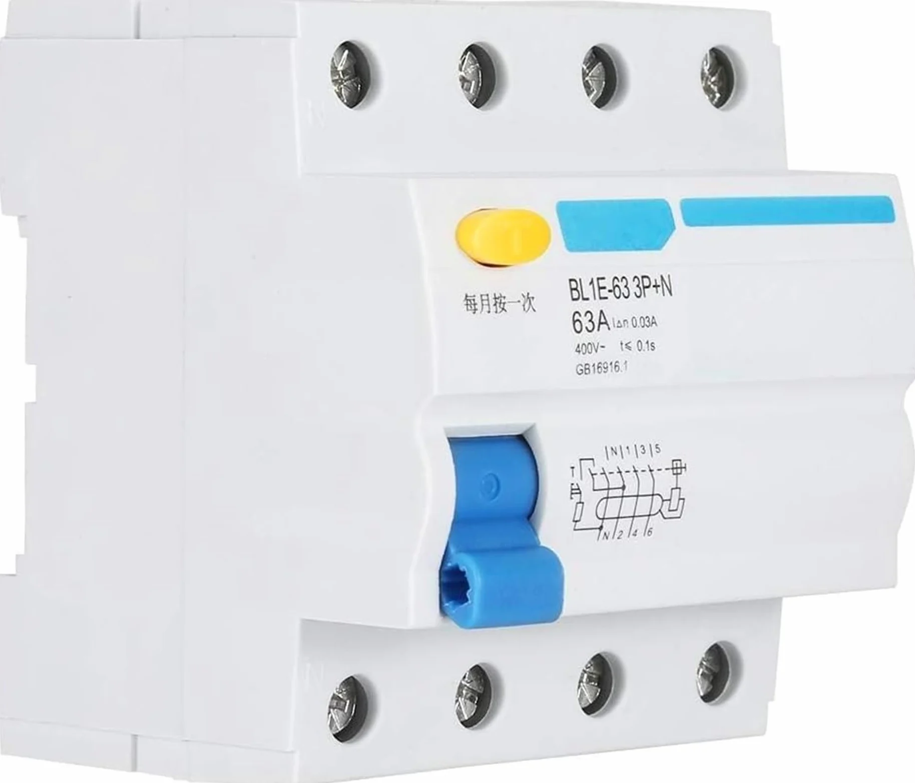 KSTE BL1E-63 3P + N 63A interruptor diferencial de corriente residual de 30 mA Interruptor 400V