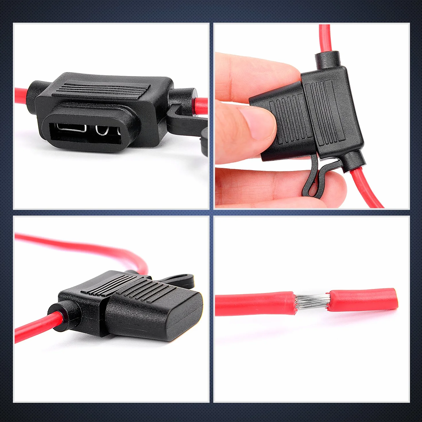 Nilight NI-FH01 Paquete de 10 Portafusibles en Línea 14 AWG 30A ATC/ATO para Automóviles