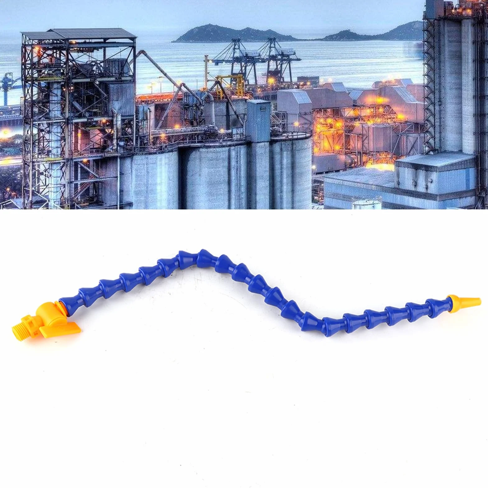 SEAFRONT 12-Piece Coolant Hose Tube with Flat Round Nozzle Flexible Plastic for CNC Lathe Milling Machine