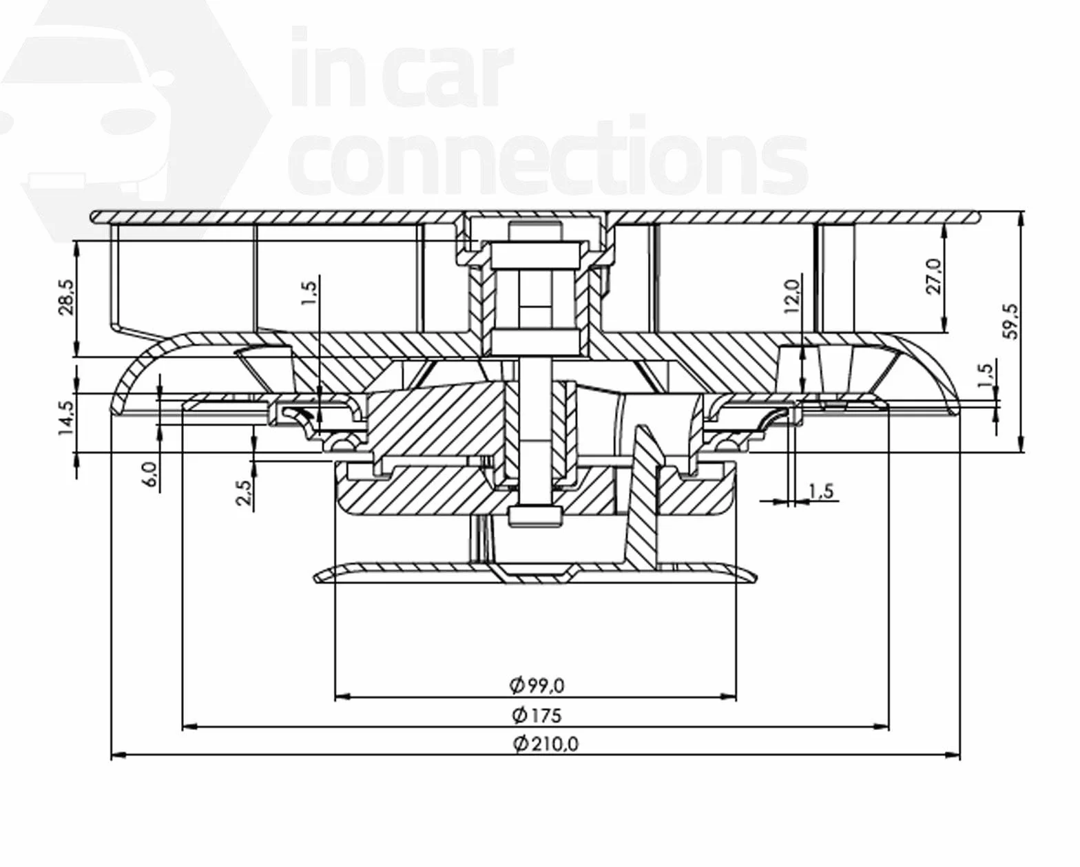 ICC Pequeño Perfil bajo Giratorio Techo Ventilación para Vans Buses ' - Blanco - Viento Impulsada Giratorio Respirador