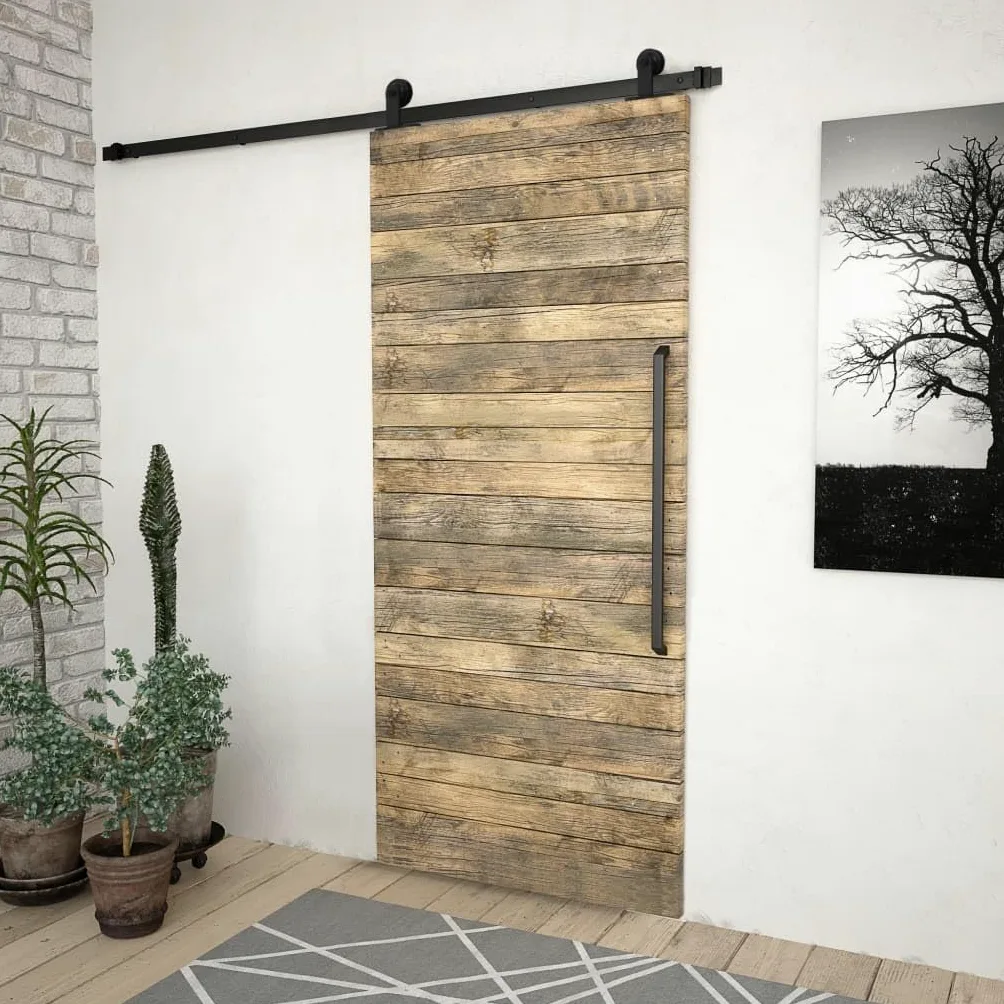 vidaXL Kit de herrajes para puertas correderas acero negro 200 cm