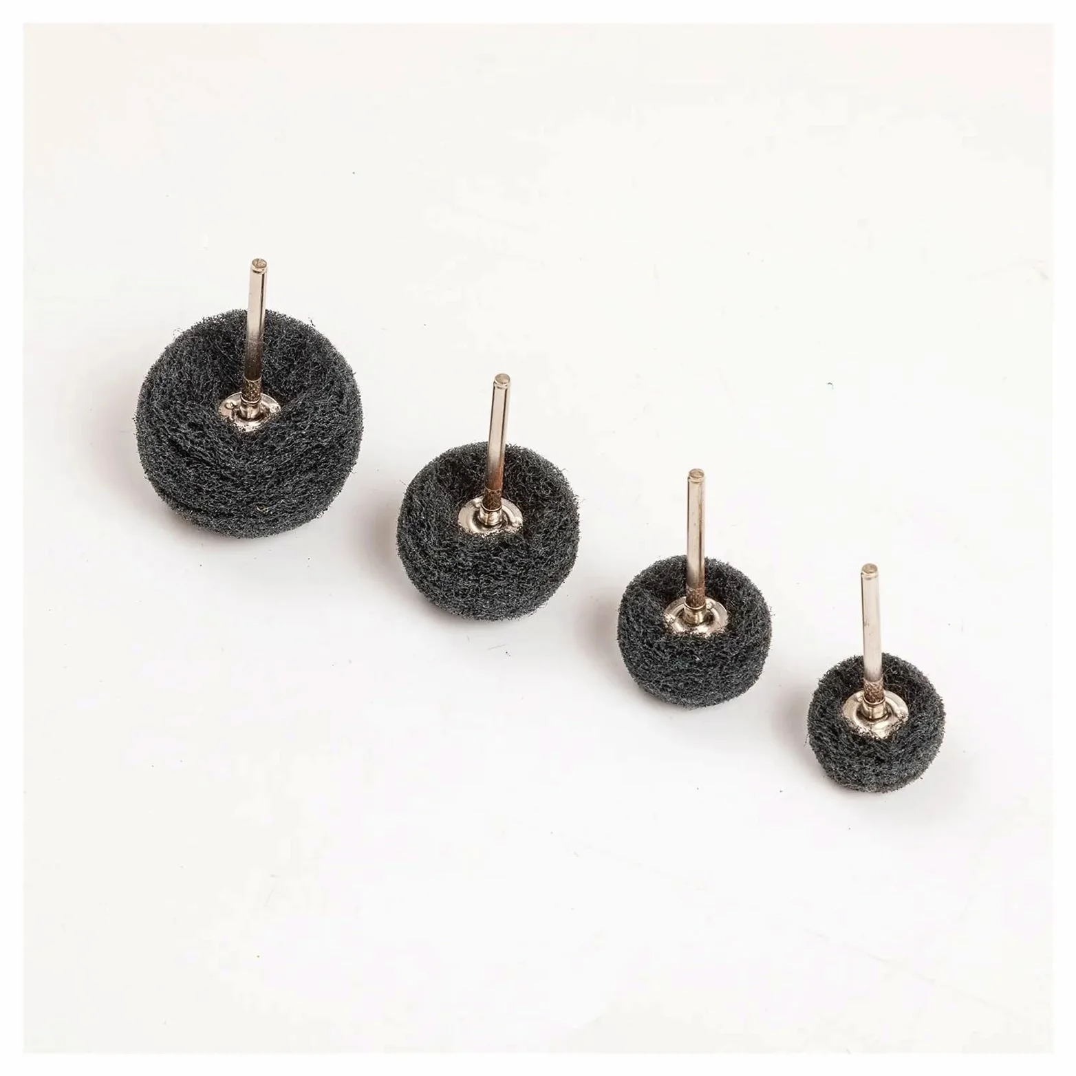 Mini cepillo de 22-38mm, estropajo, rueda abrasiva, fibra nailon, cabezal lijado, pulido, vástago 3mm(5-layer grey,50pcs,22mm)