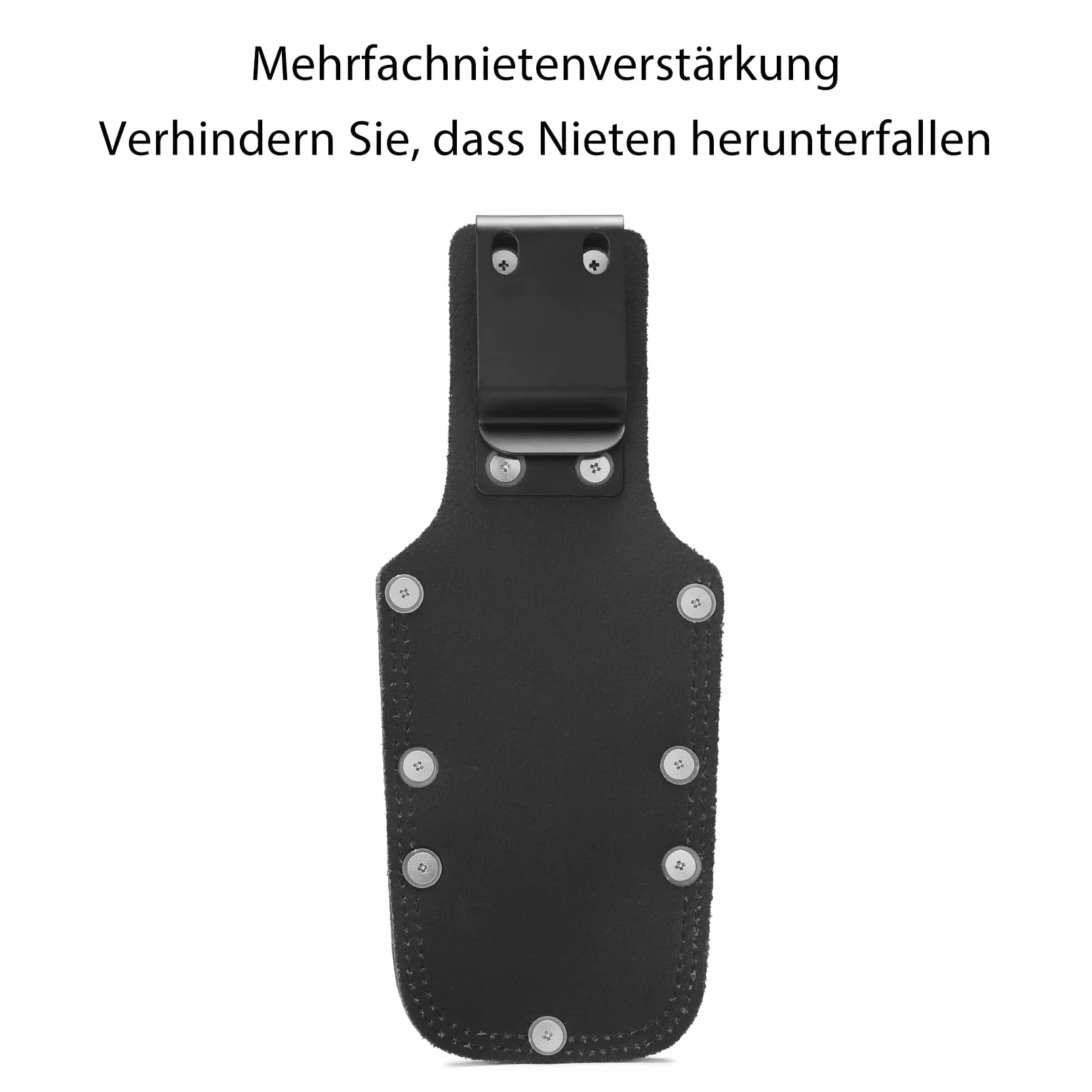 Soporte para martillo de piel auténtica para cinturón, correa para martillo, práctico cinturón de herramientas para martillo, soporte para hacha, funda para cuchillo para cinturón (negro)