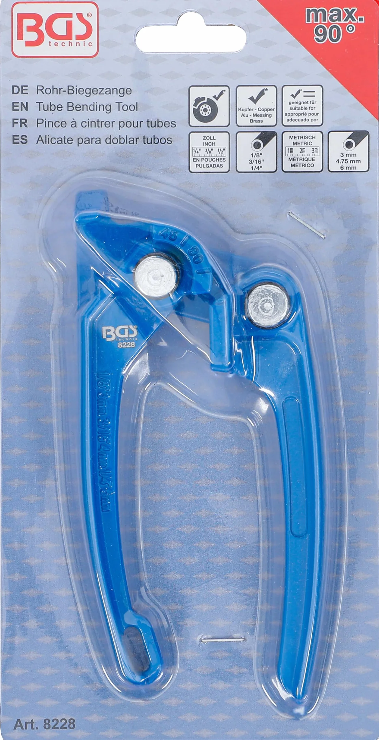 BGS 8228 | Alicate para doblar tubos | para tubos 3 - 4,75 - 6 mm