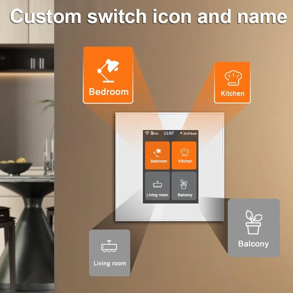 LANBON Interruptor de luz inteligente L8-HS4 de 4 velocidades con aplicación Smart Life/Homekit/Smart Living compatible con Alexa y Google Home, cable neutro requerido, no requiere hub
