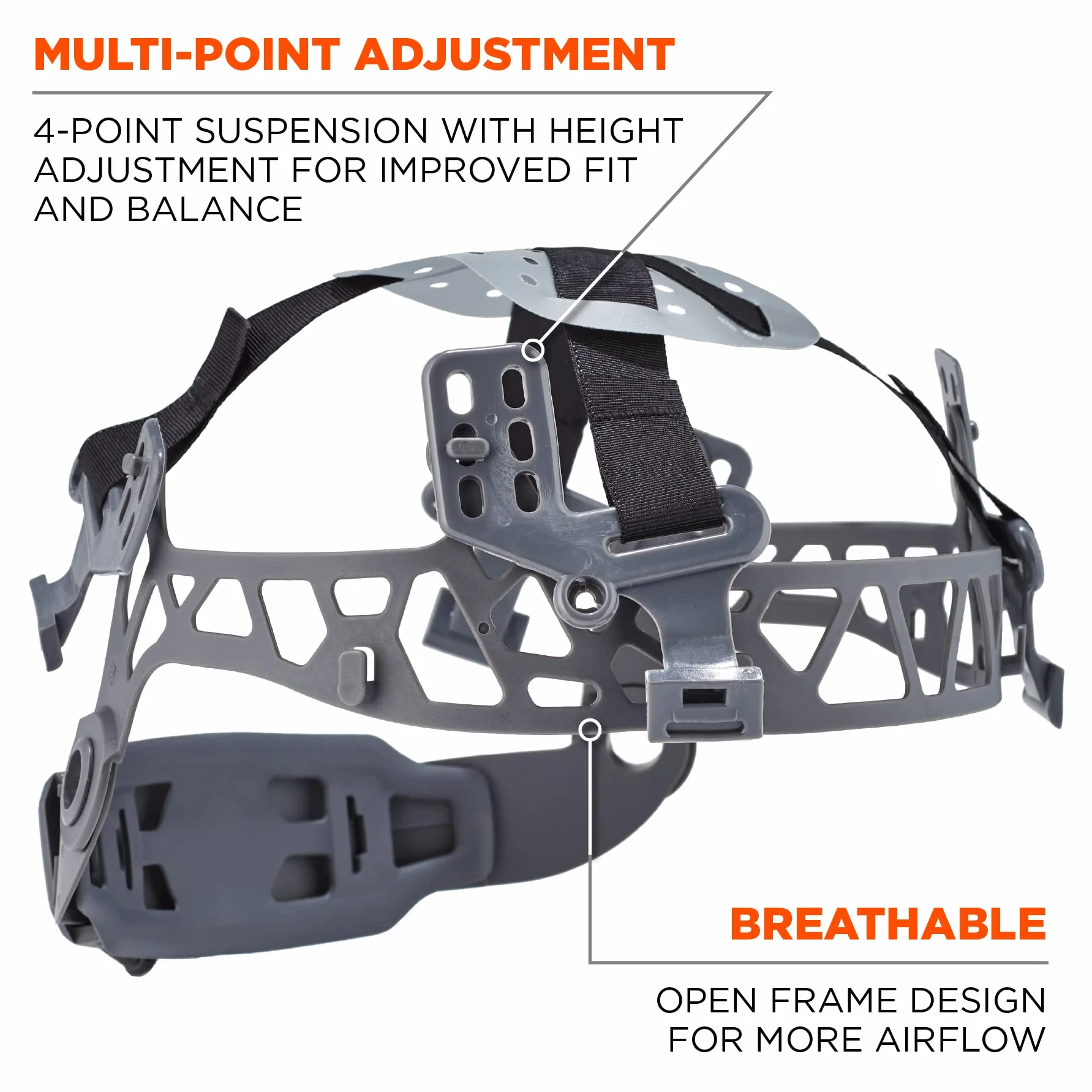 Ergodyne - 60146 Casco Duro ventilado con luz, Estilo Gorra, suspensión de trinquete, Clase C, Skullerz 8972LED Blanco