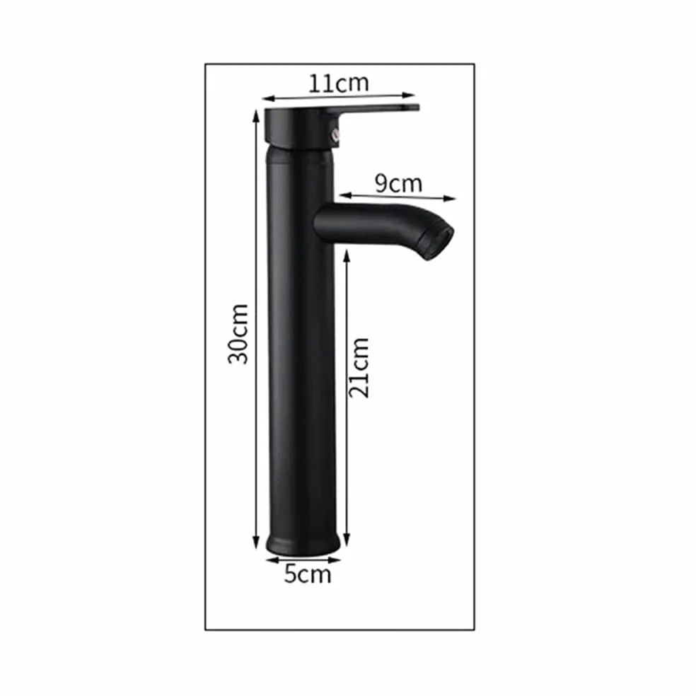 NEWFUN Grifo de baño Negro, Mate Grifo Retro de Plataforma Alta, lavabo del Baño es Antioxidante, Antidesgaste, Agua Fria y Caliente Disponible, adecuado de 32 mm a 42 mm